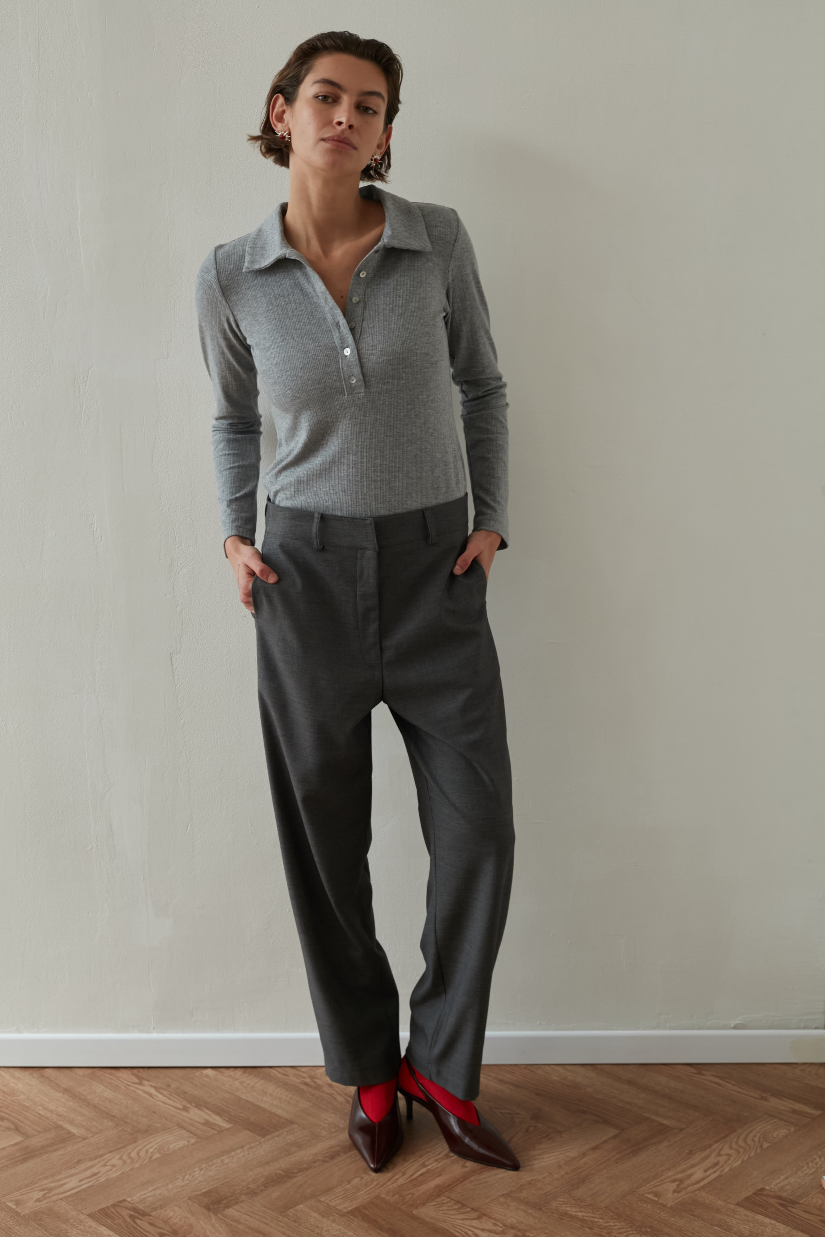 mid rise bruno pants gray