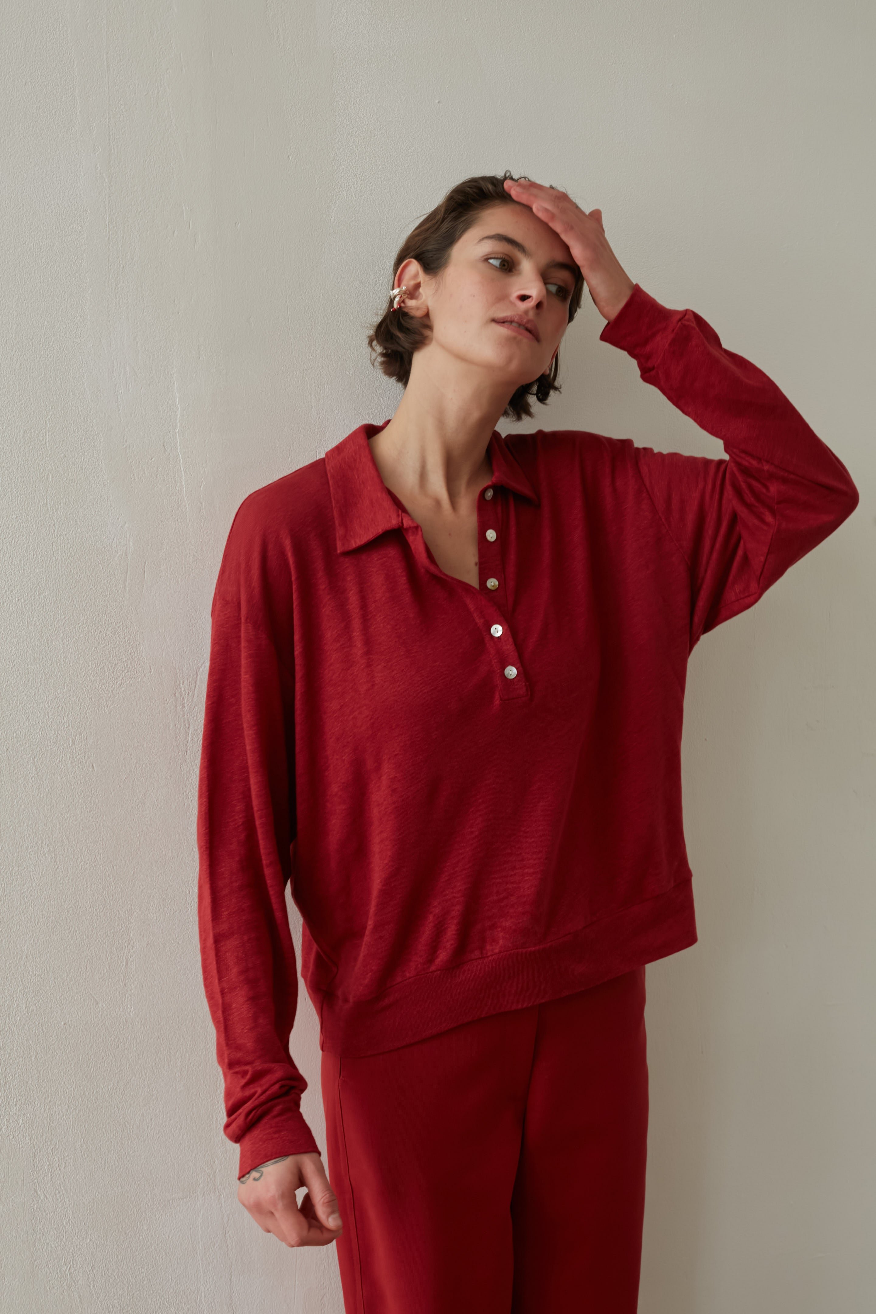 light linen sweat red