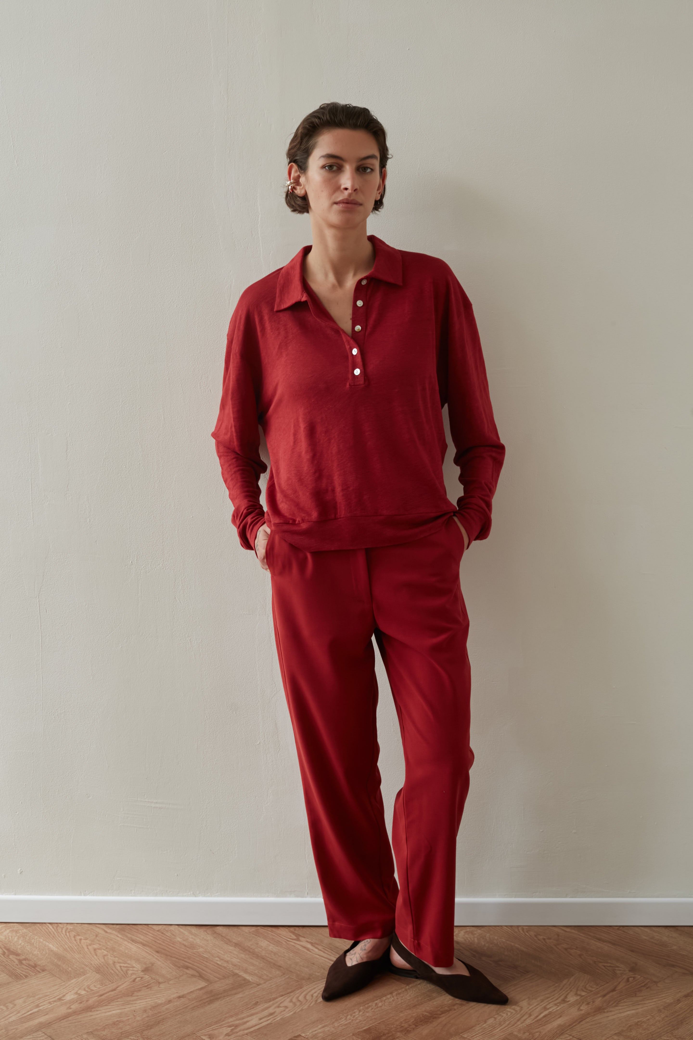 light linen sweat red