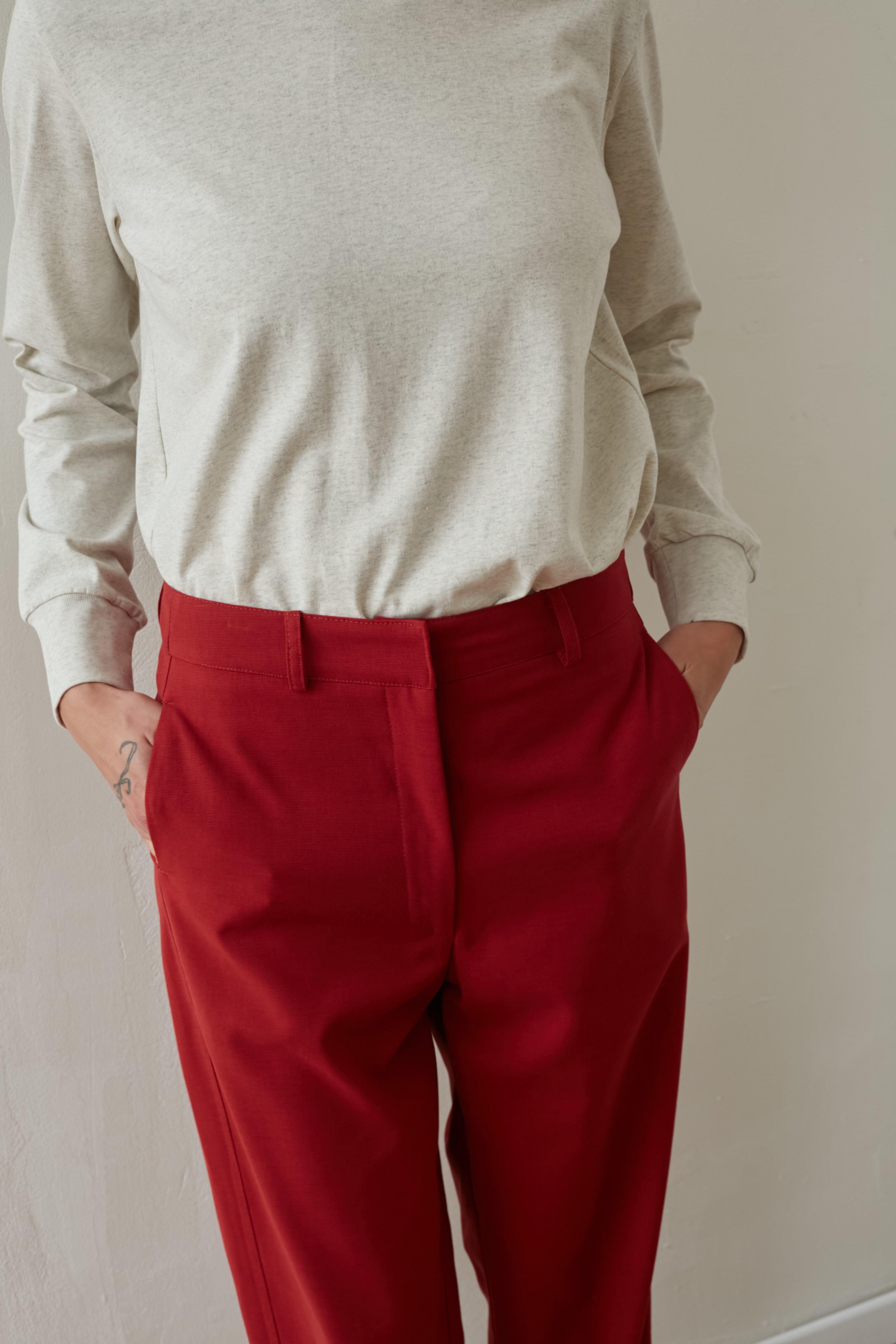 mid rise bruno pants cherry