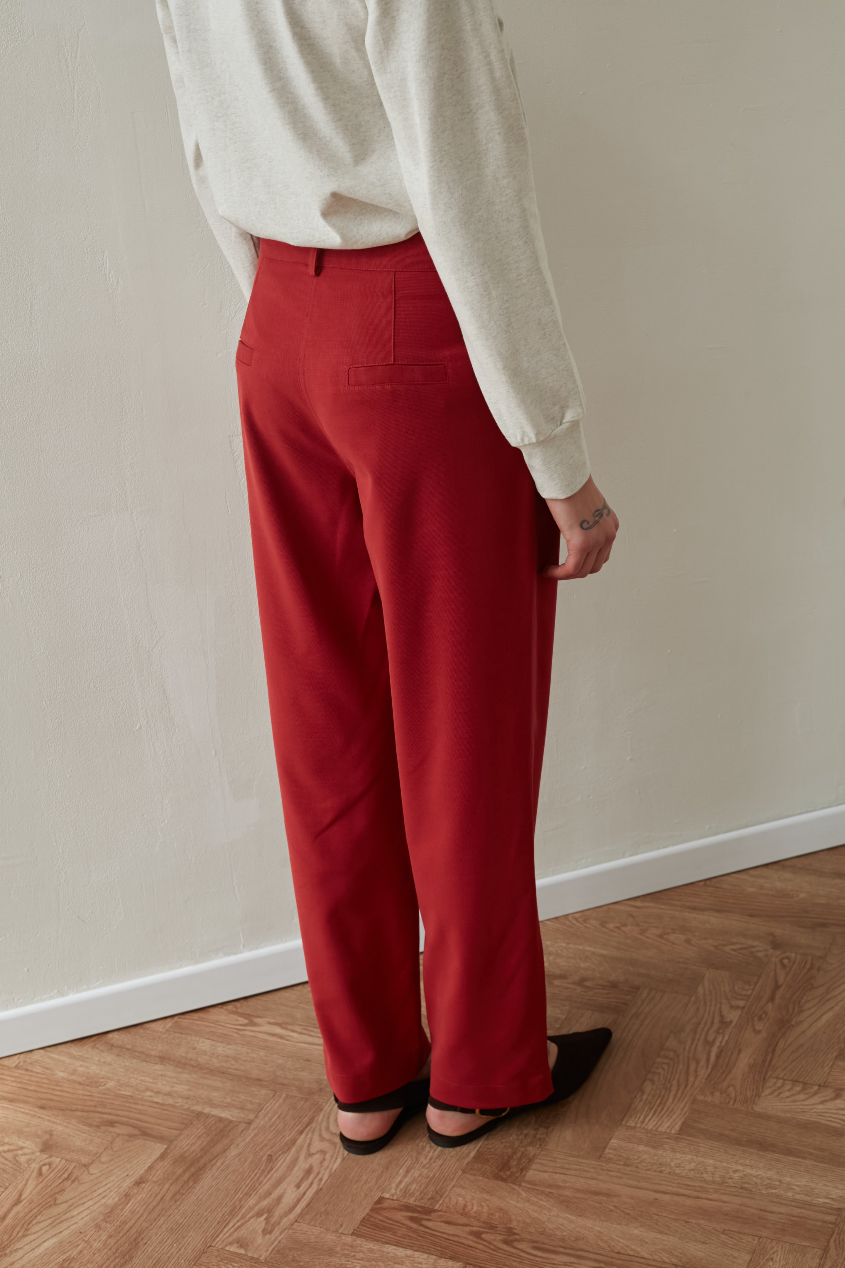 mid rise bruno pants cherry