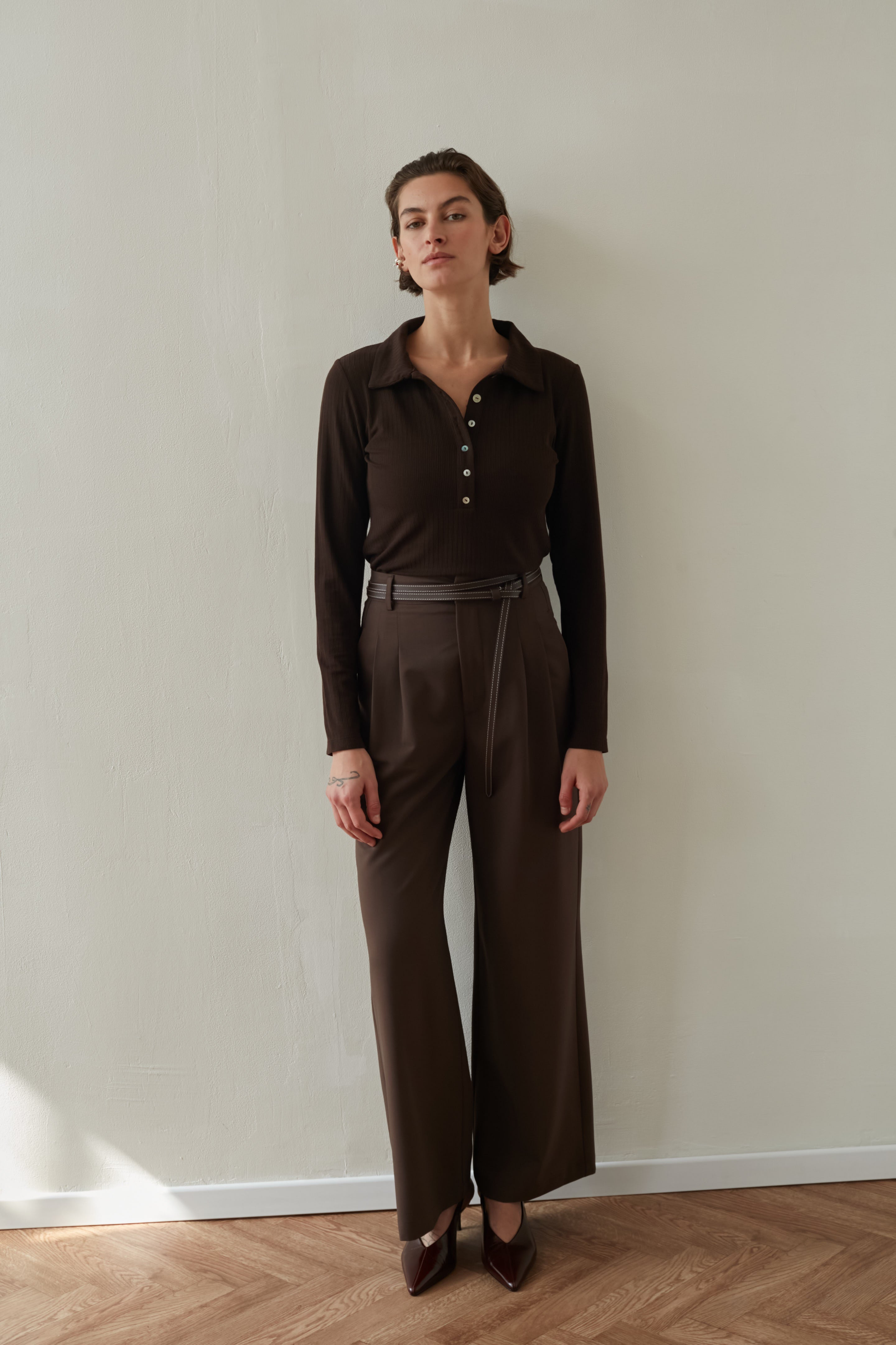 Wide bruno pants chocolate