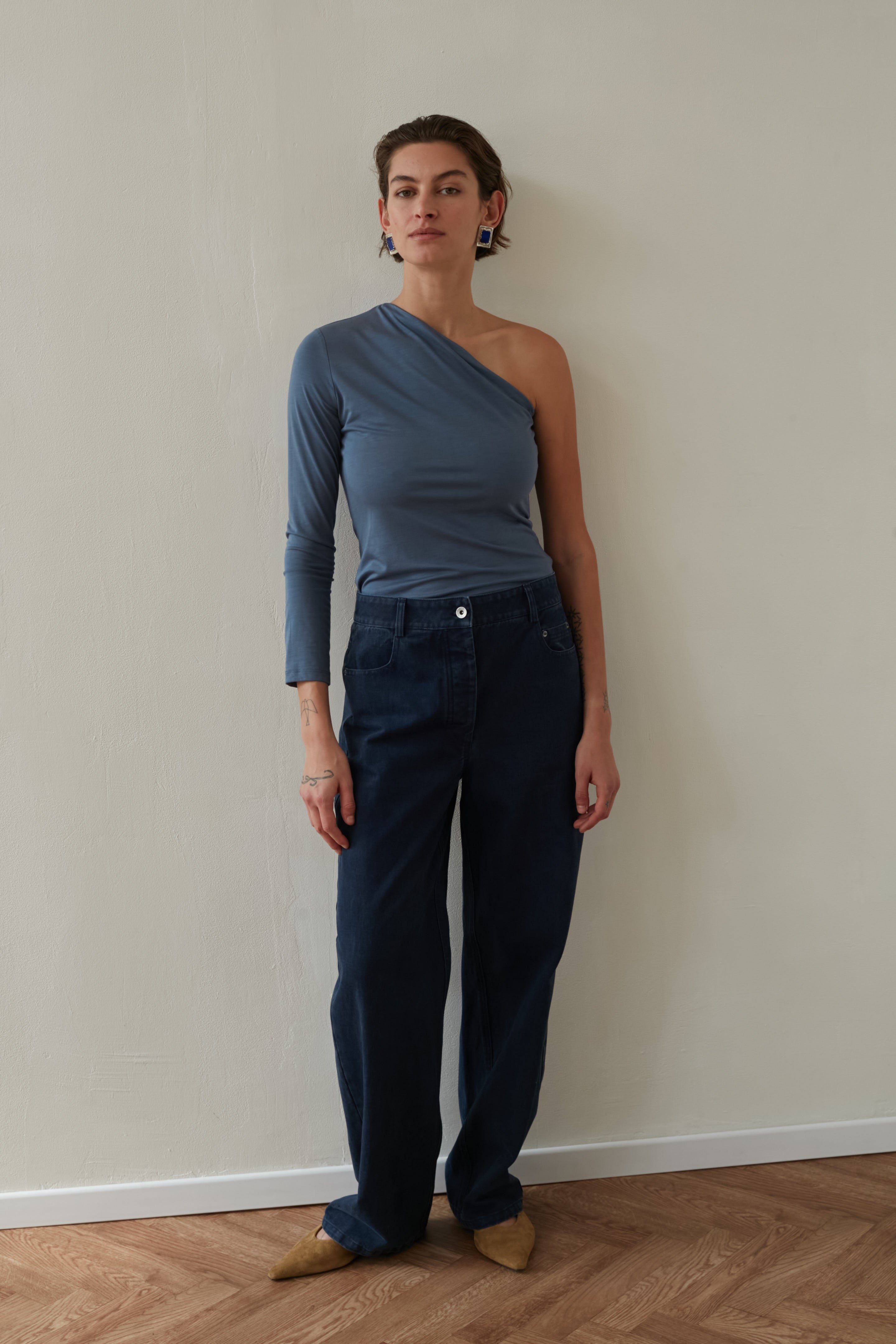 long one sleeve top Space blue