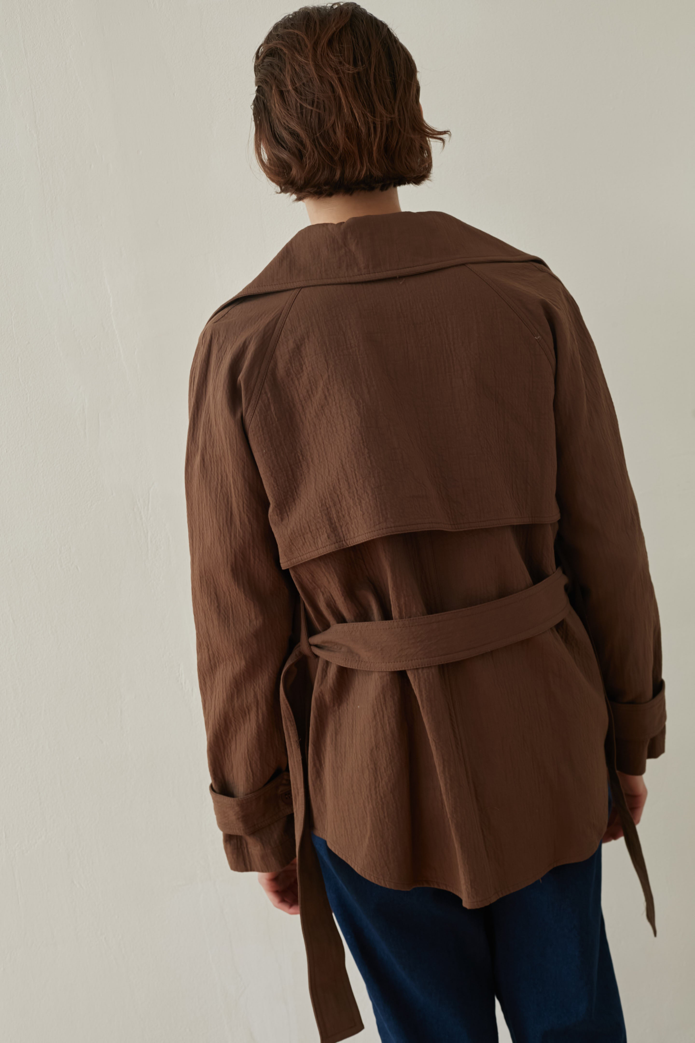 Short wind trench chocolate