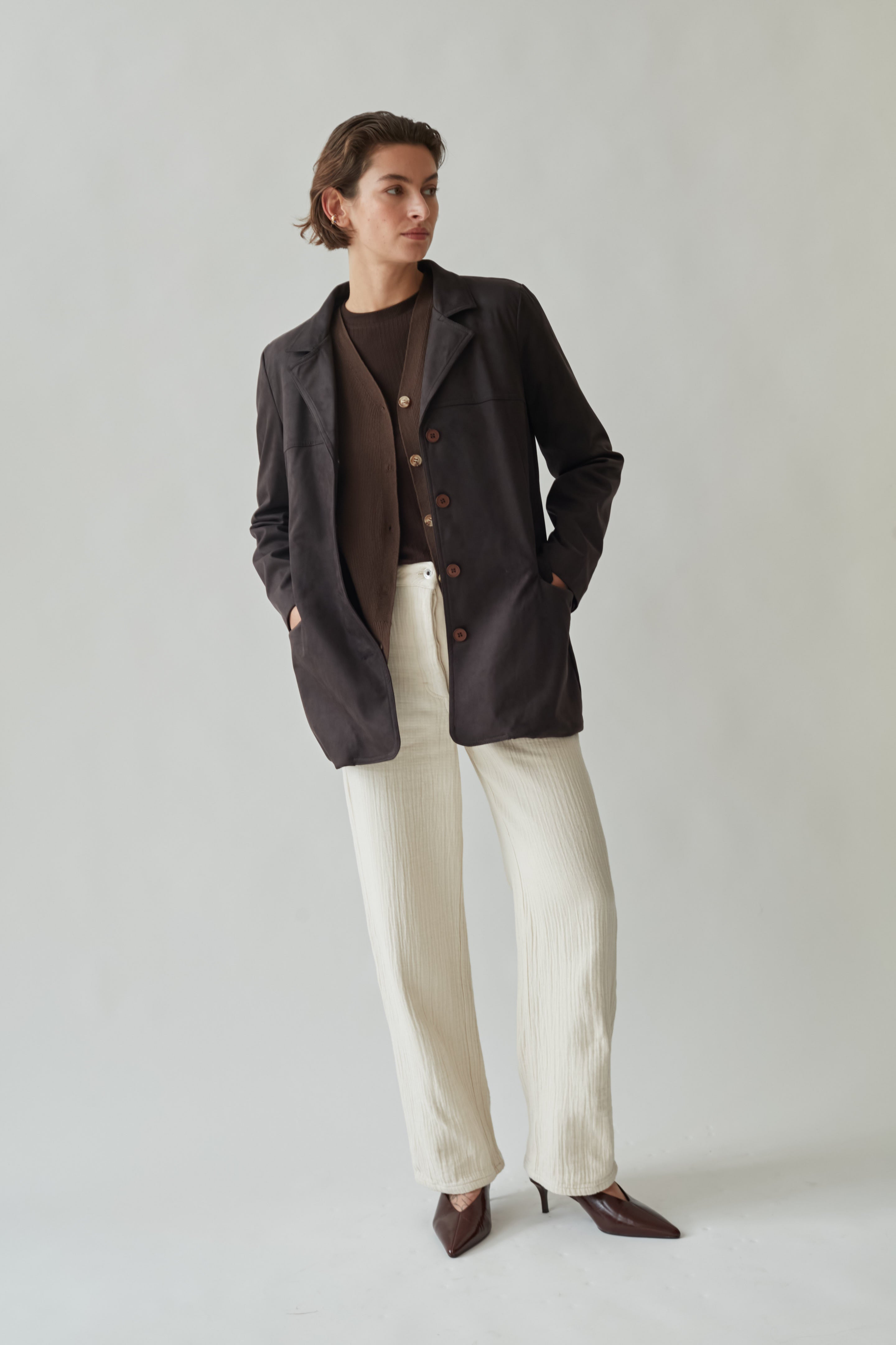 Suede jacket chocolate