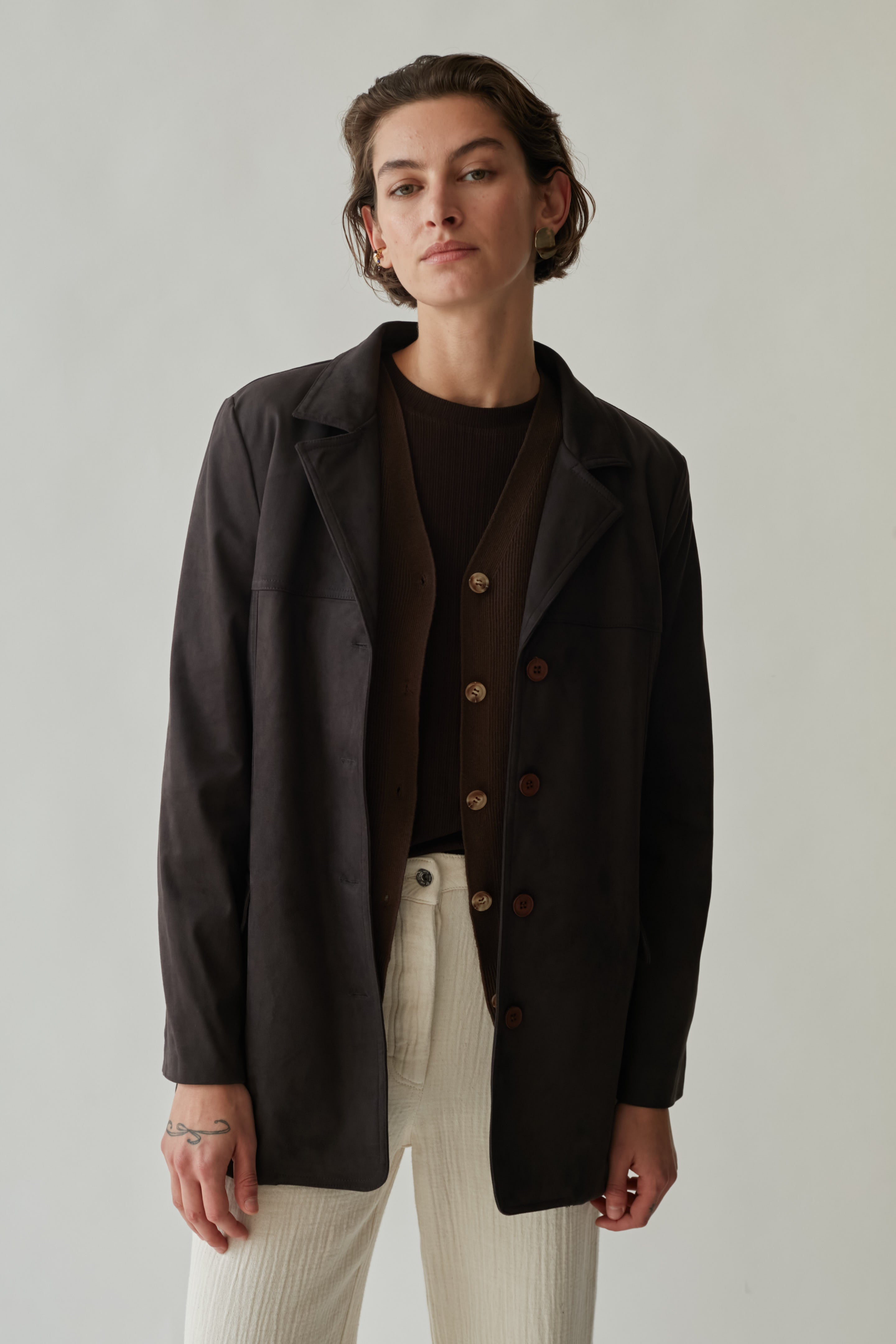 Suede jacket chocolate