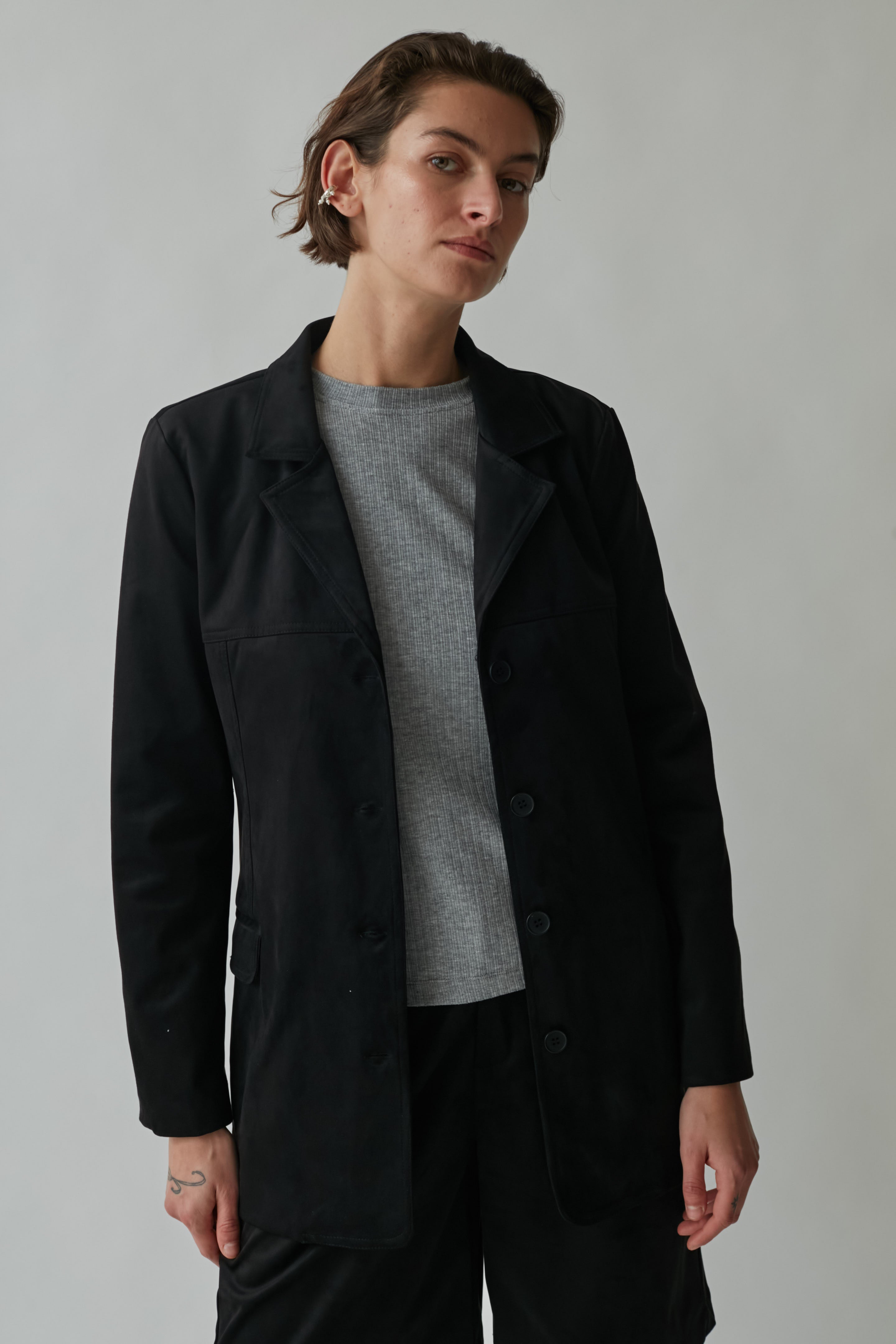 Suede jacket black