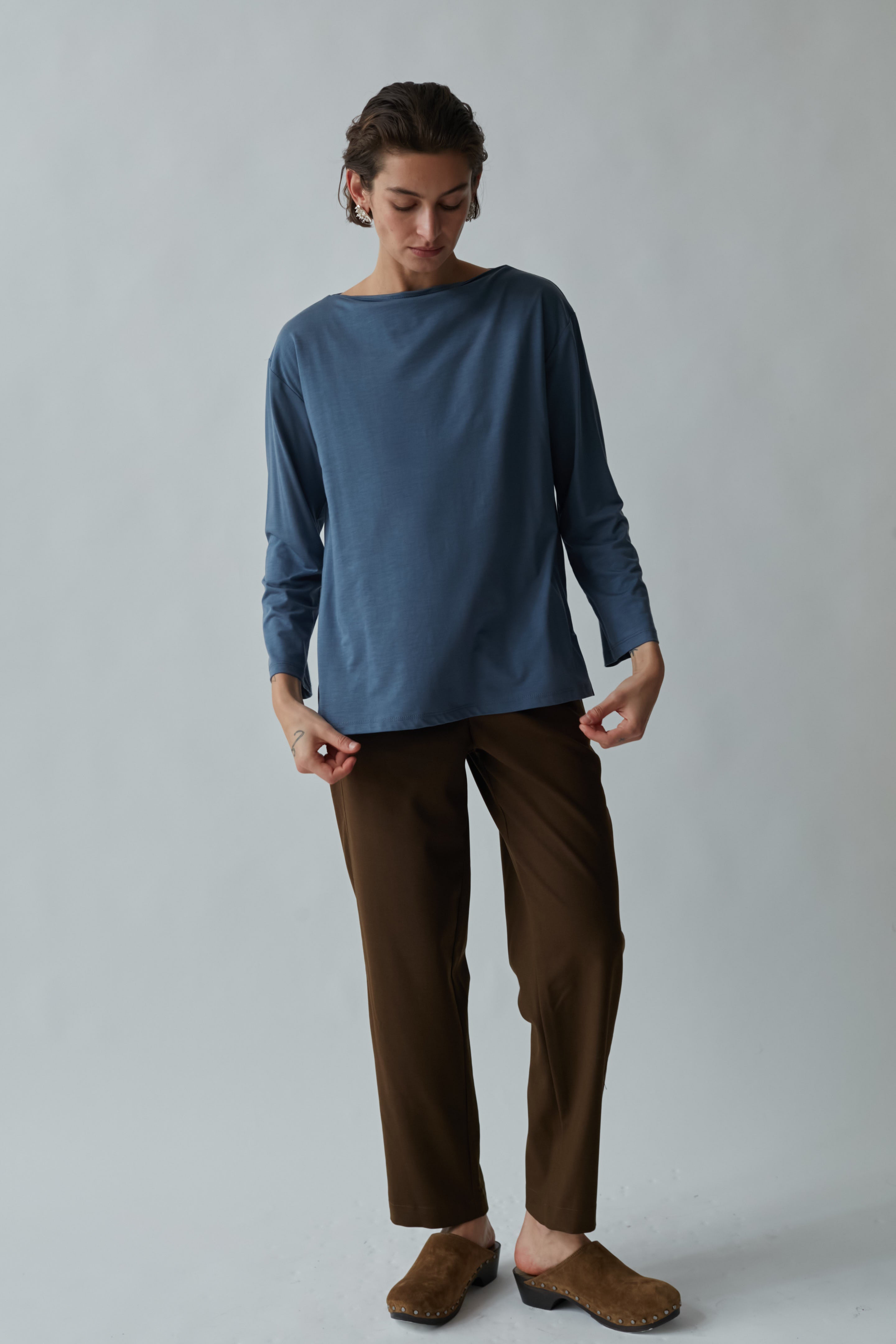 Suede pants chocolate