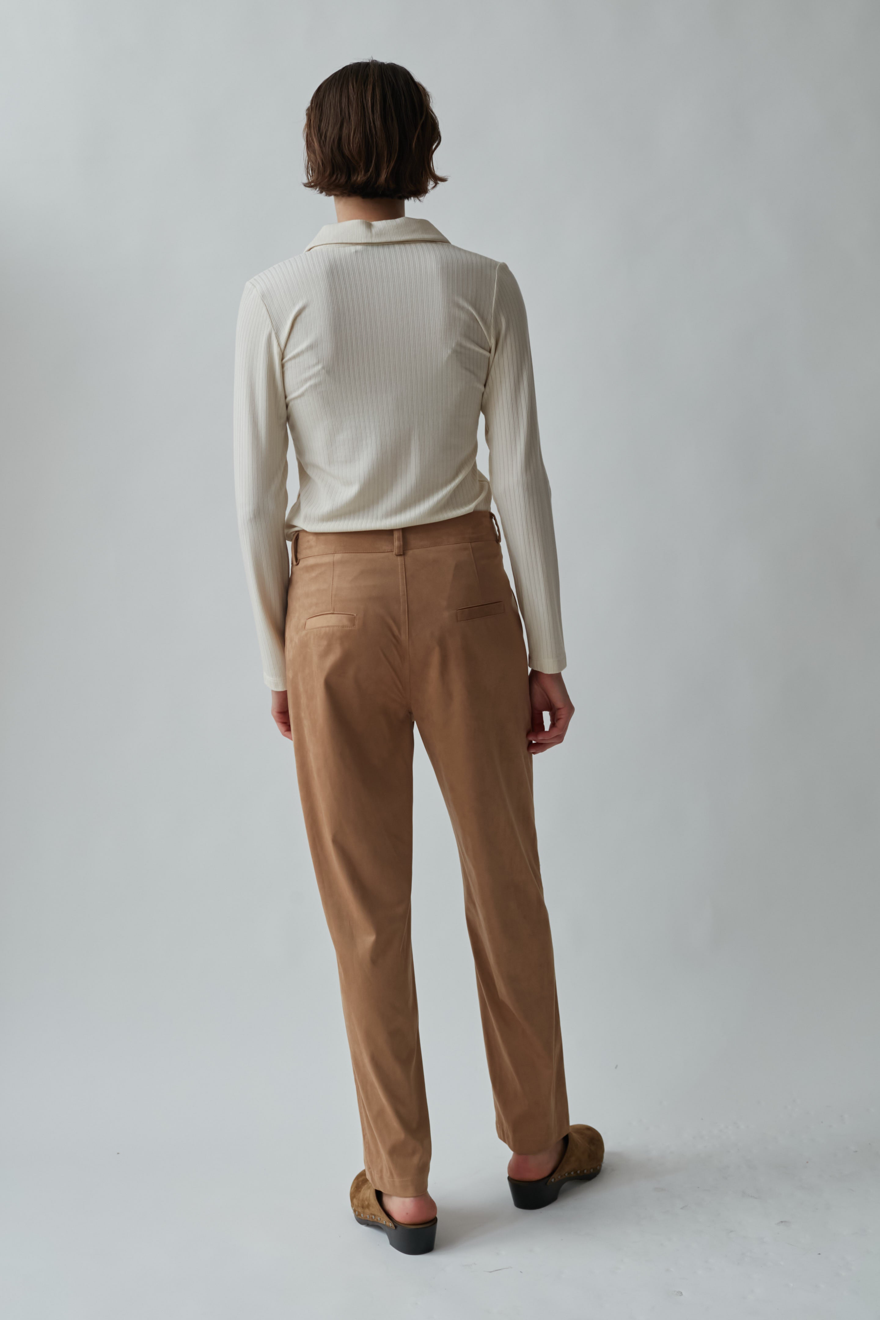 Suede pants camel