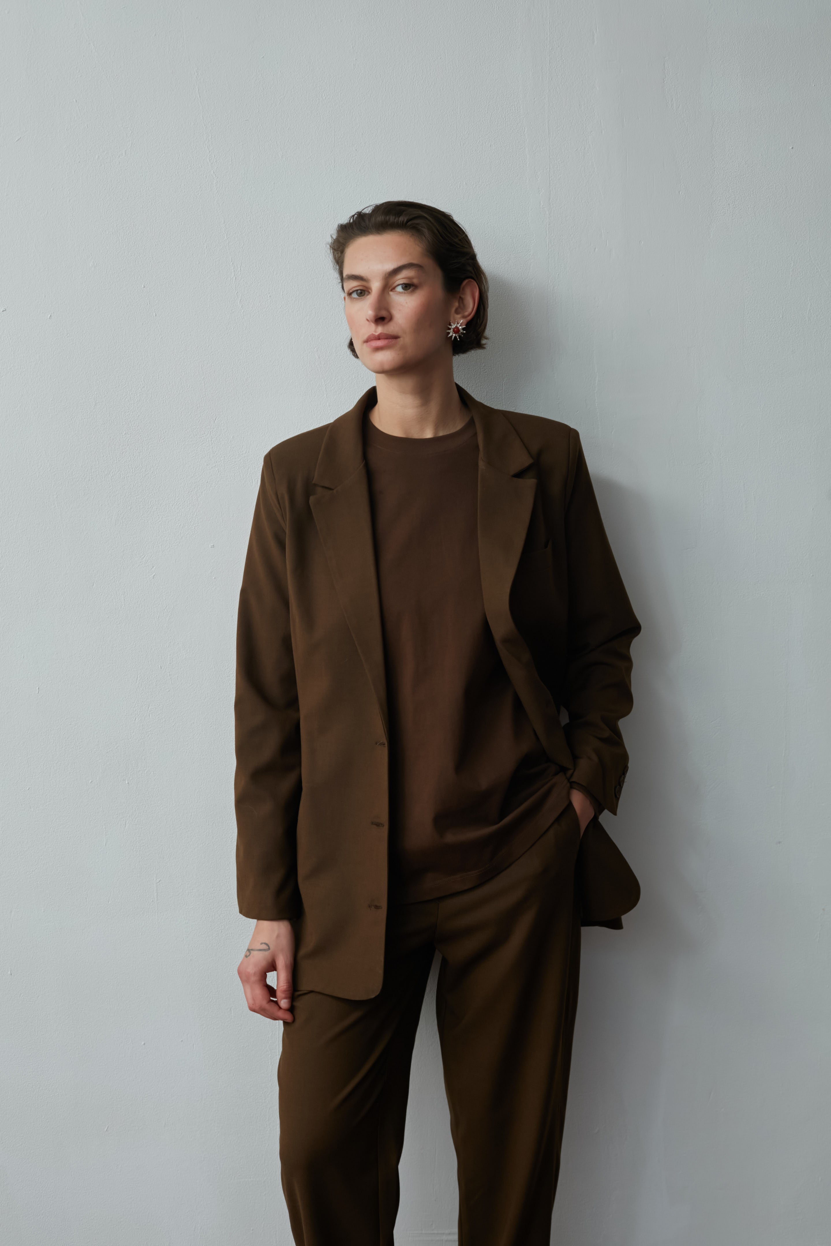 Bruno Fitted jacket coffee