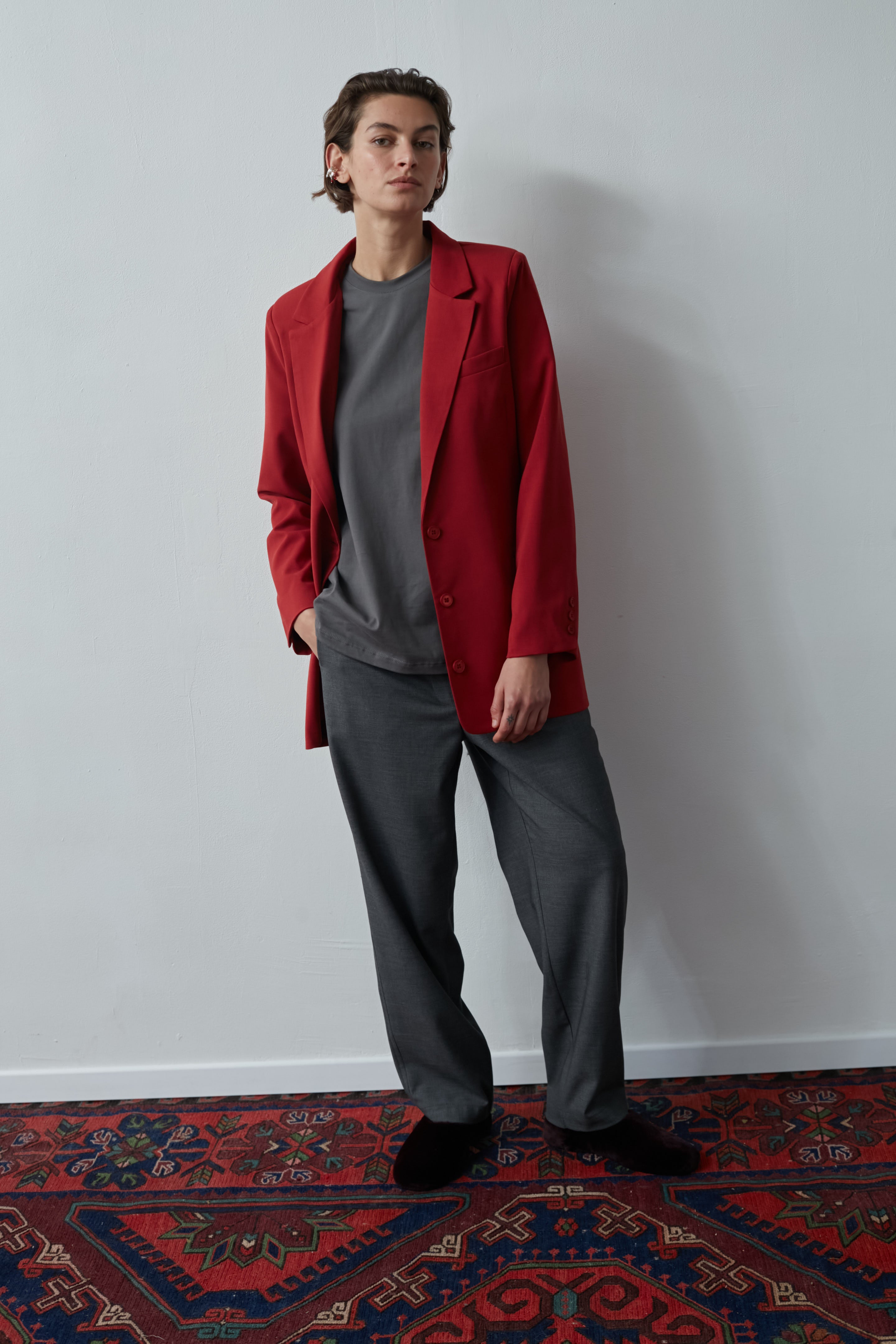 Bruno Fitted jacket cherry