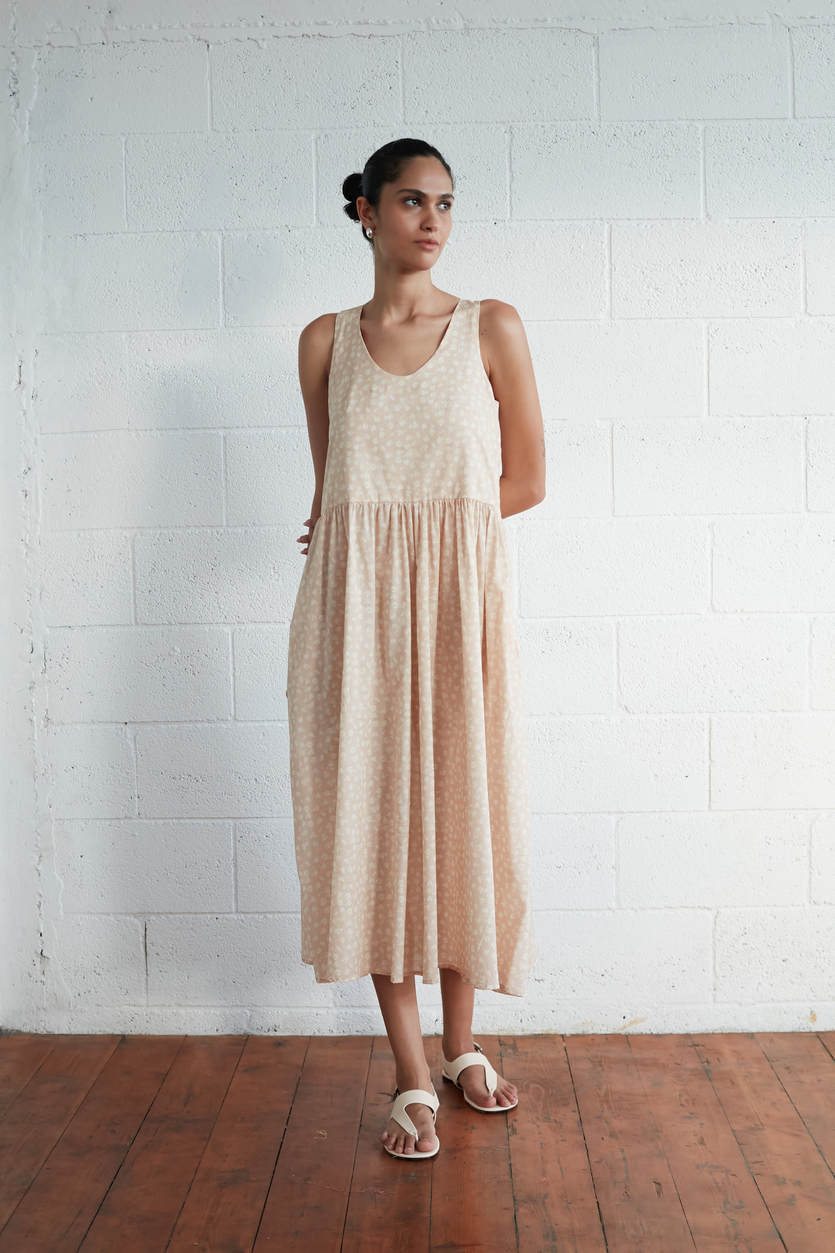 Sunshine dress printed Beige