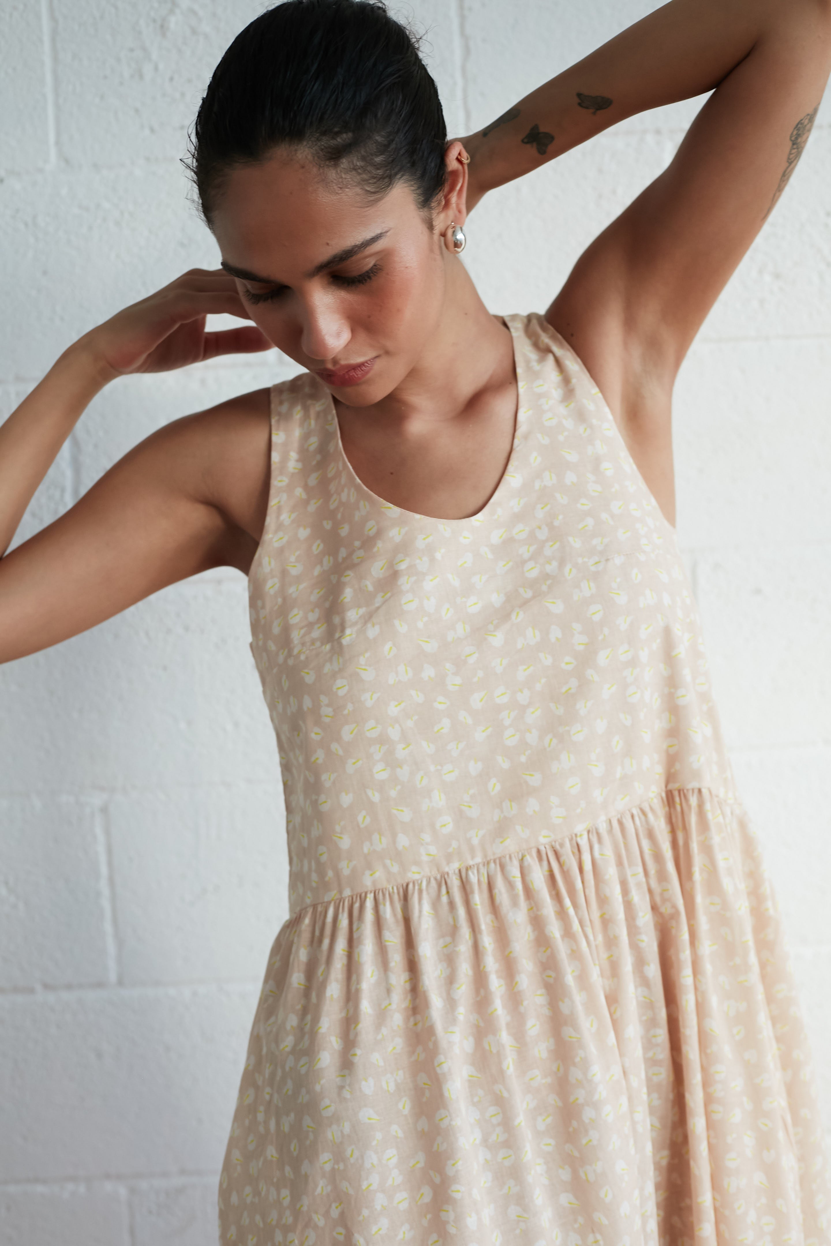 Sunshine dress printed Beige