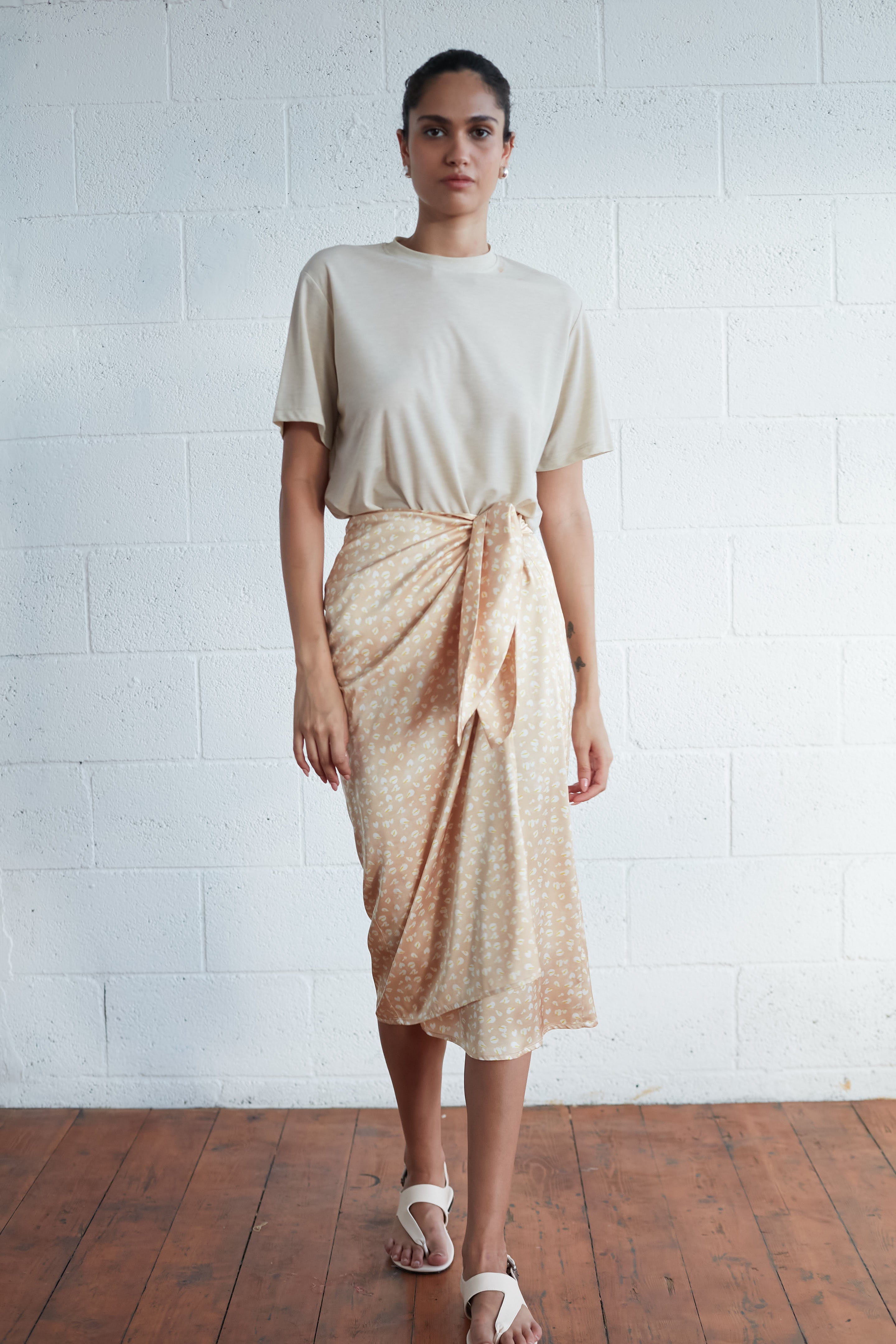 Moonlight skirt printed Beige