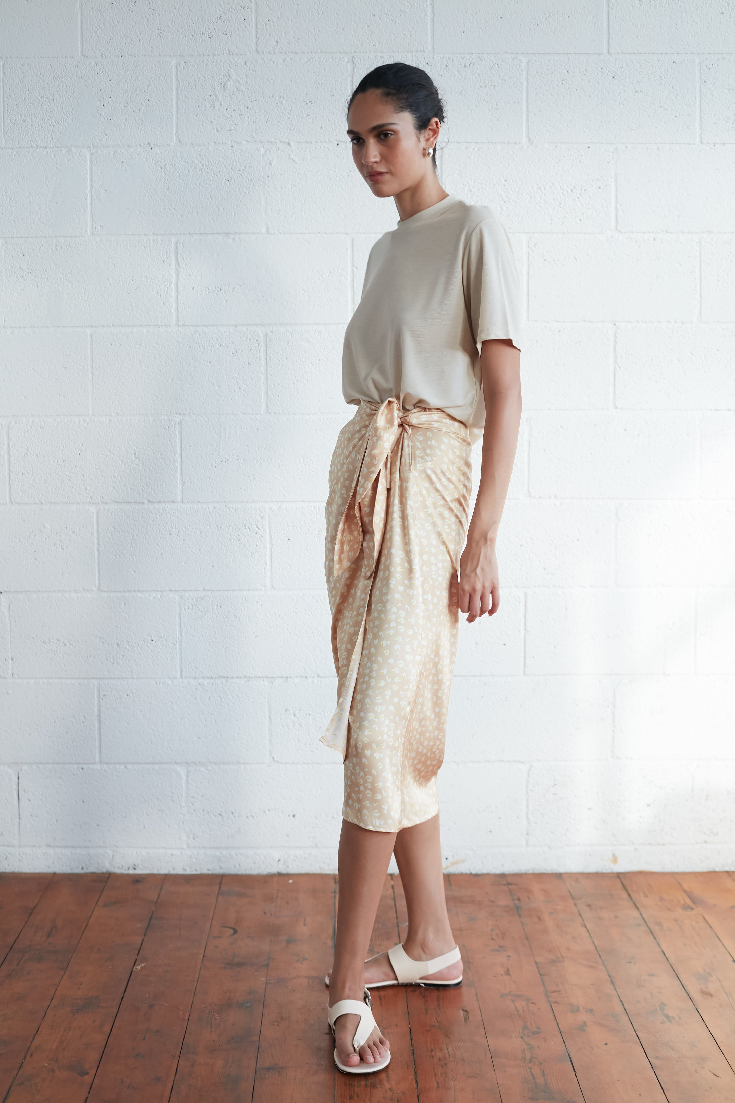 Moonlight skirt printed Beige