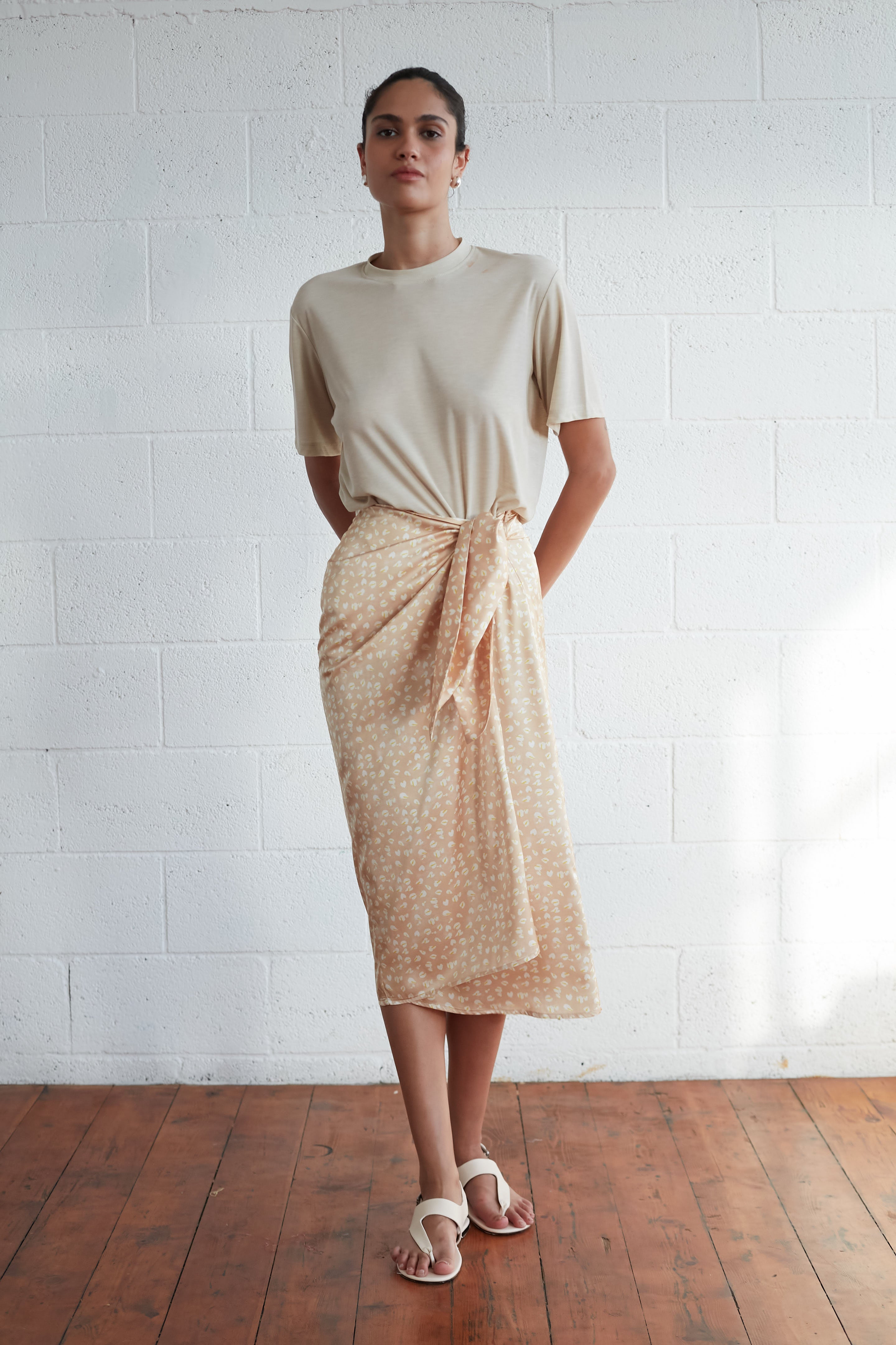 Moonlight skirt printed Beige