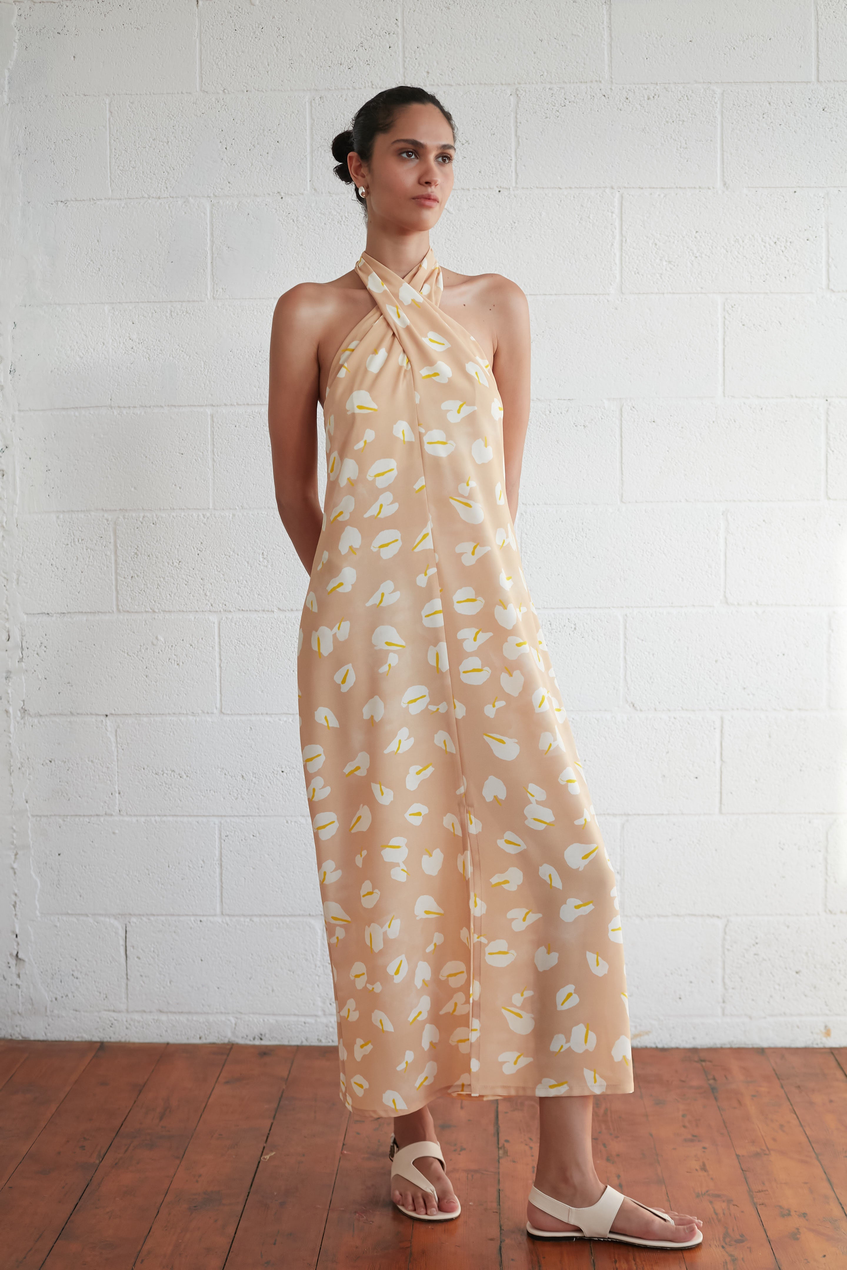 Lyra x dress printed Beige