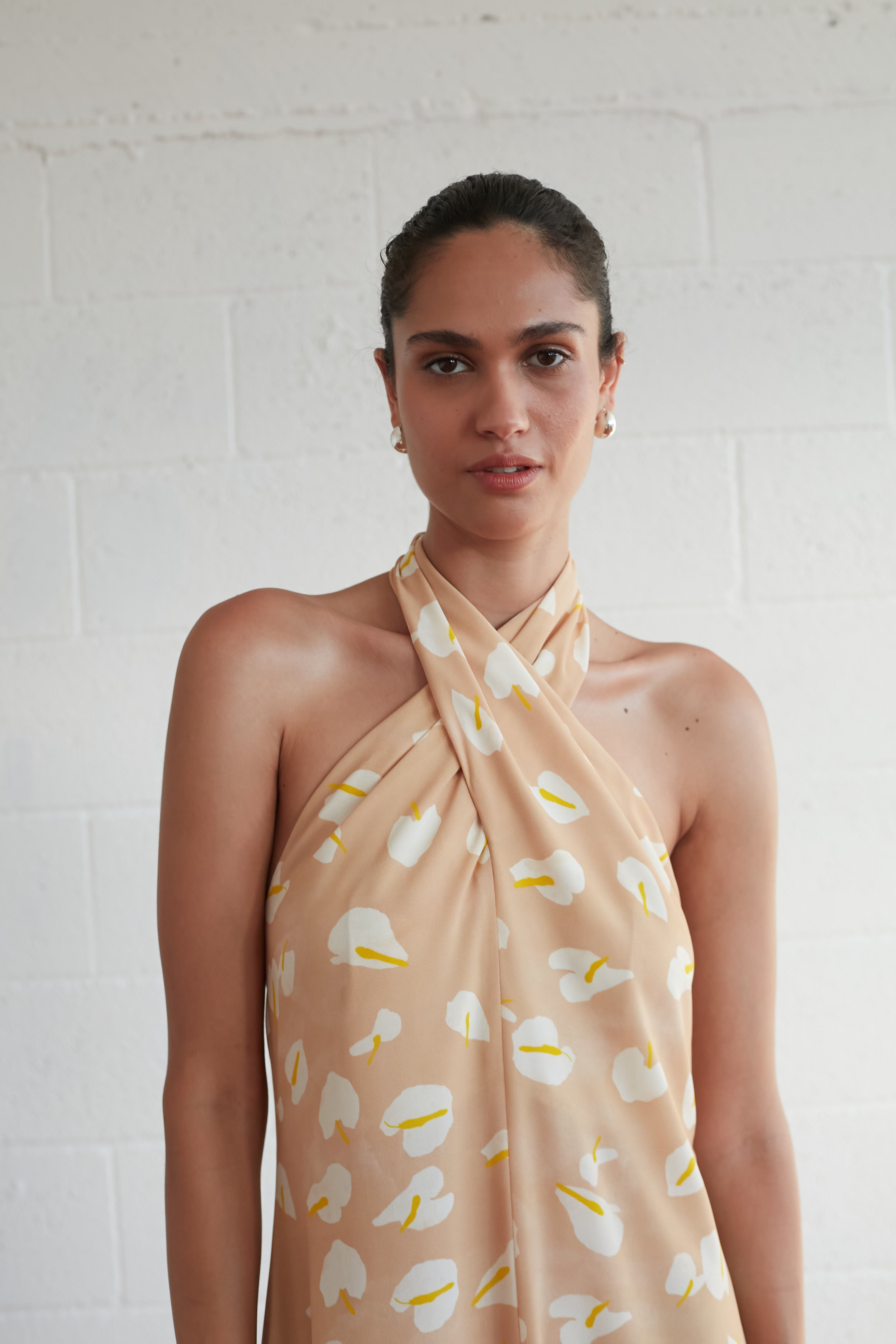Lyra x dress printed Beige