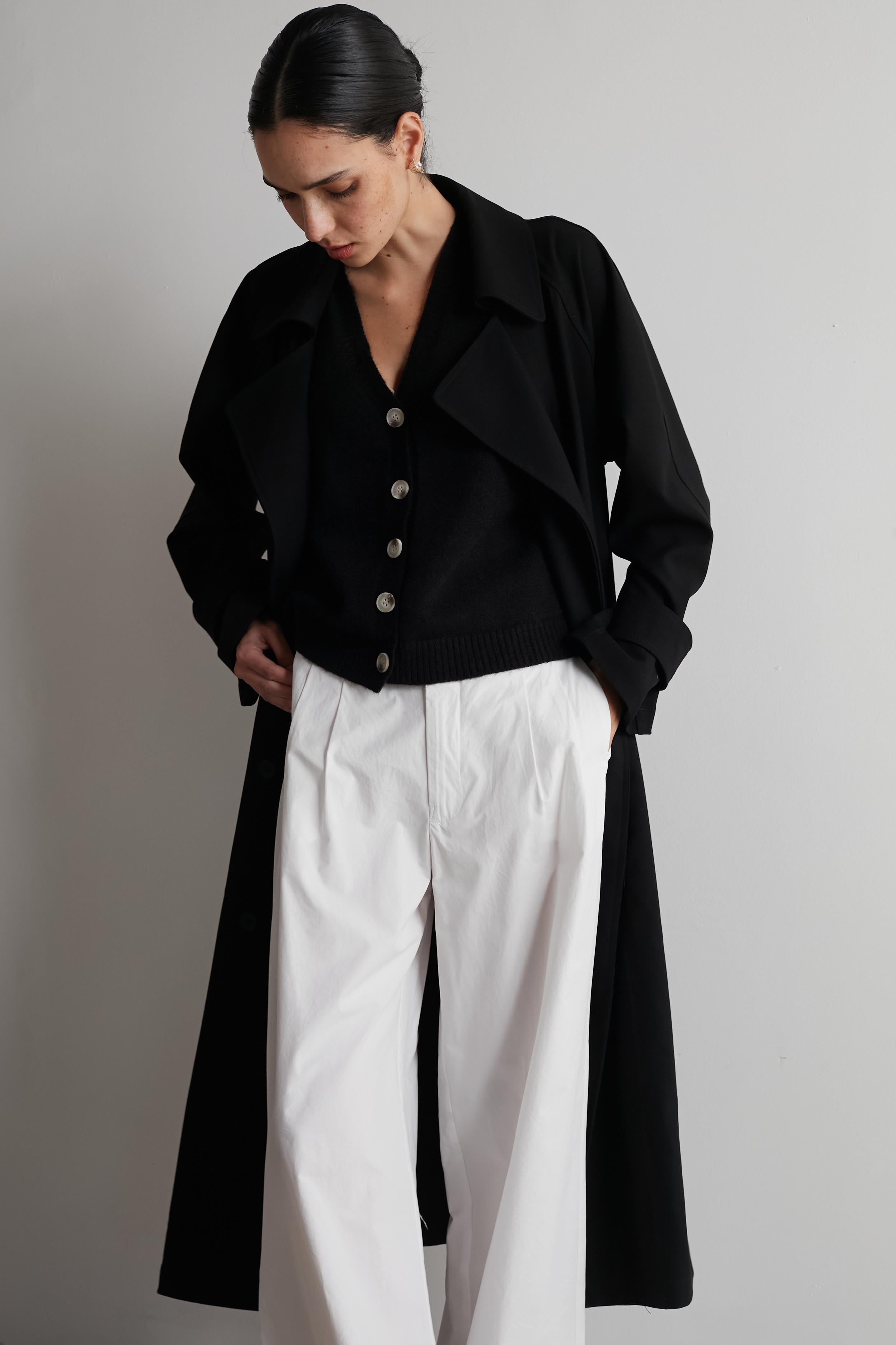 Wide bruno cotton pants white
