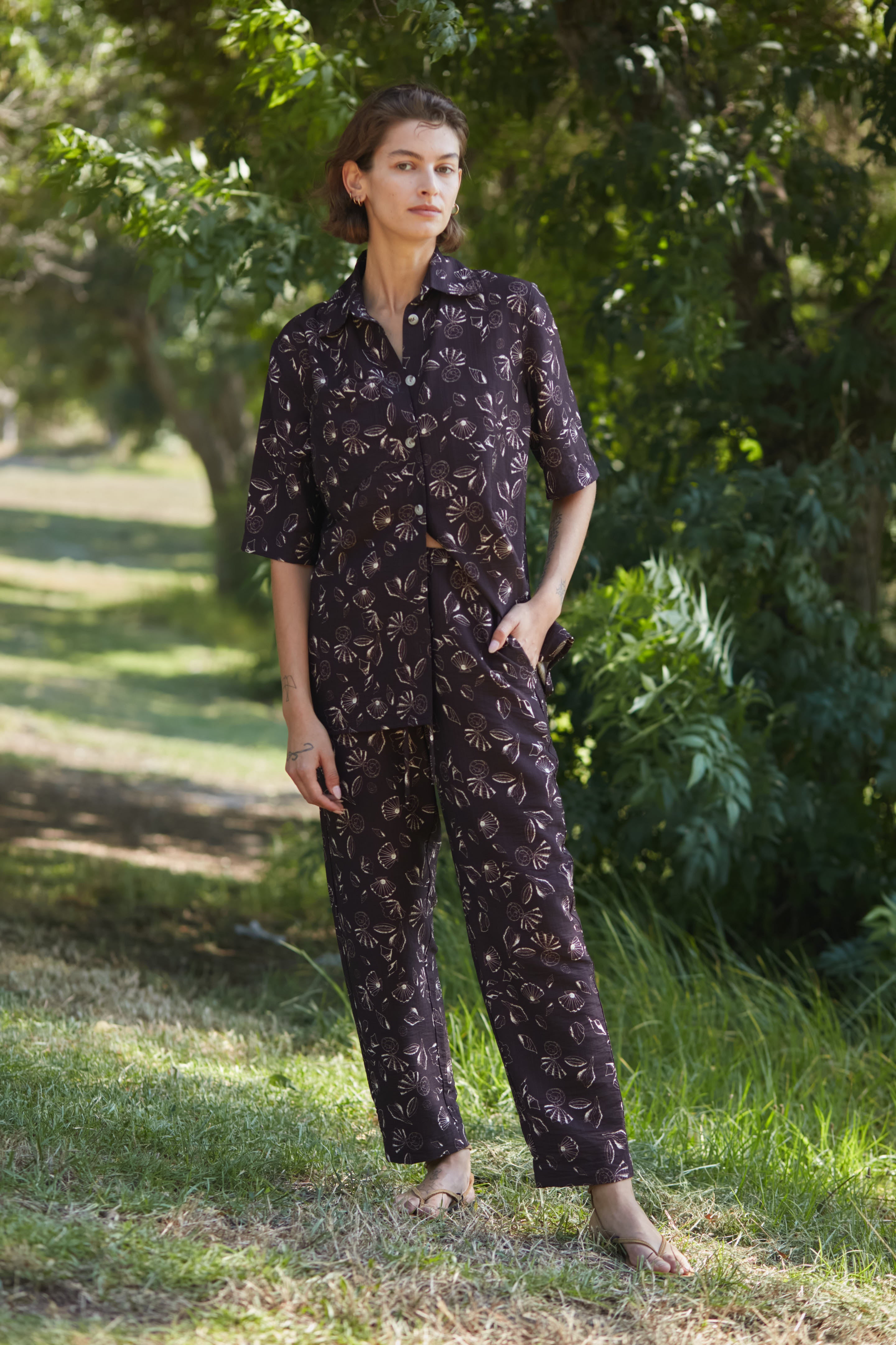 July shells pants brown