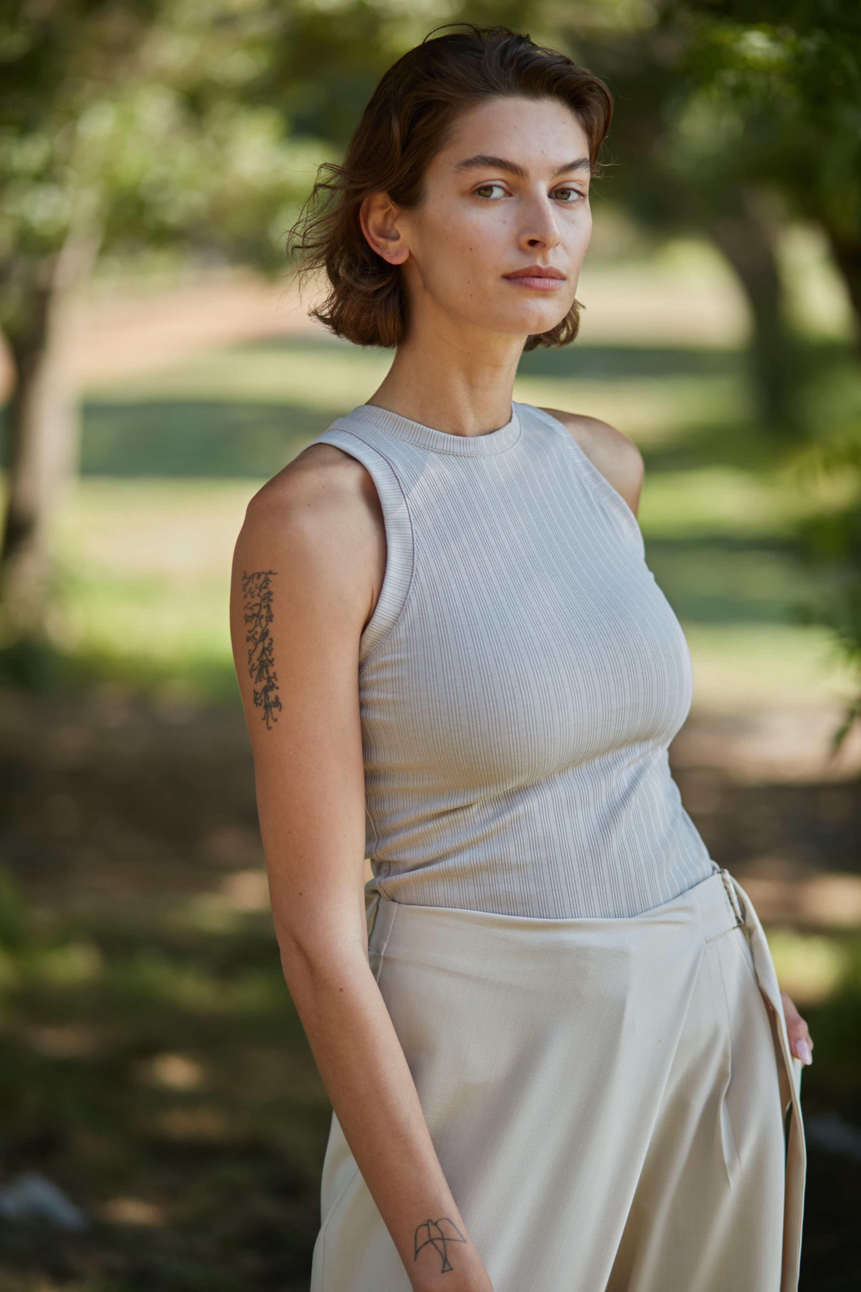 Racer top beige
