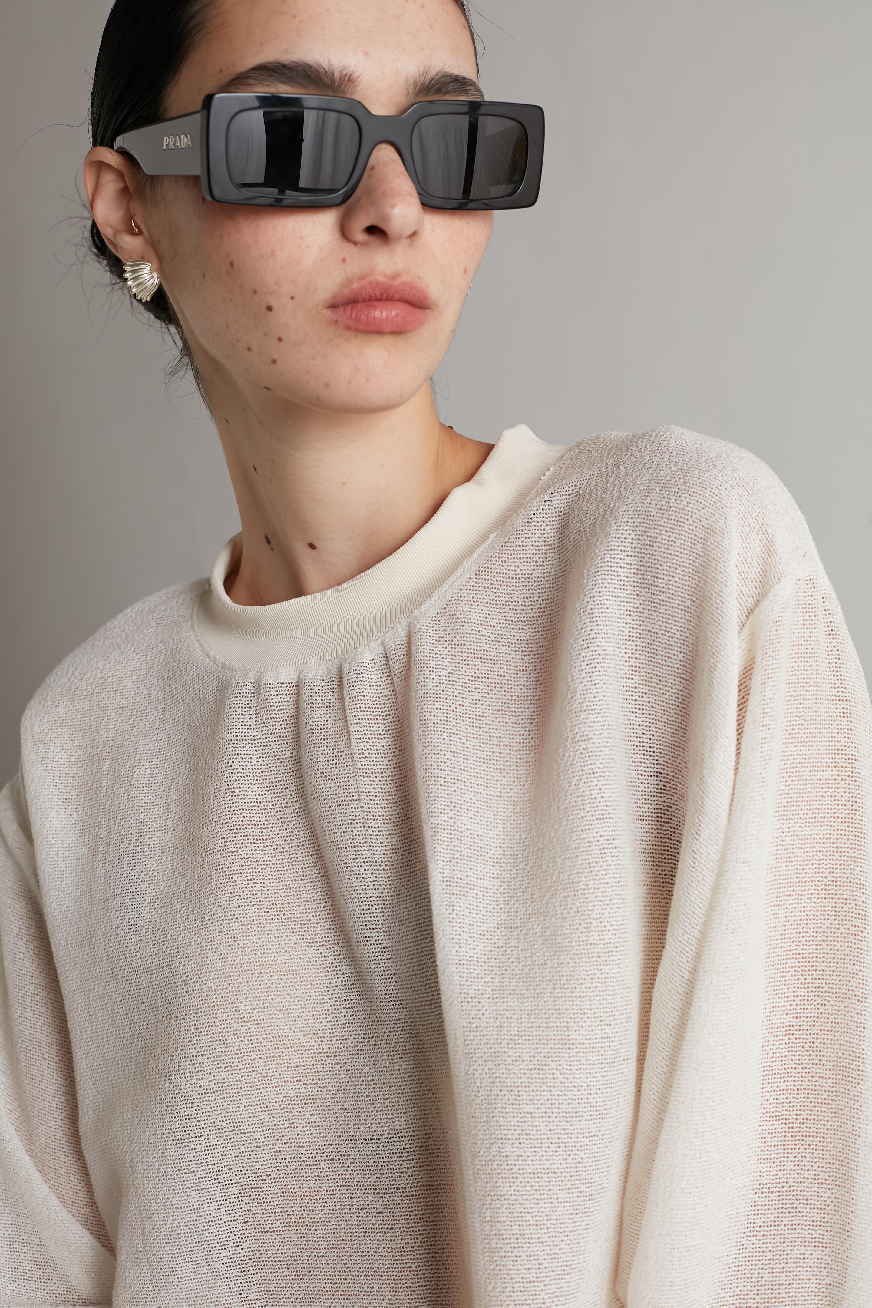Oversize net sweatshirt vanilla