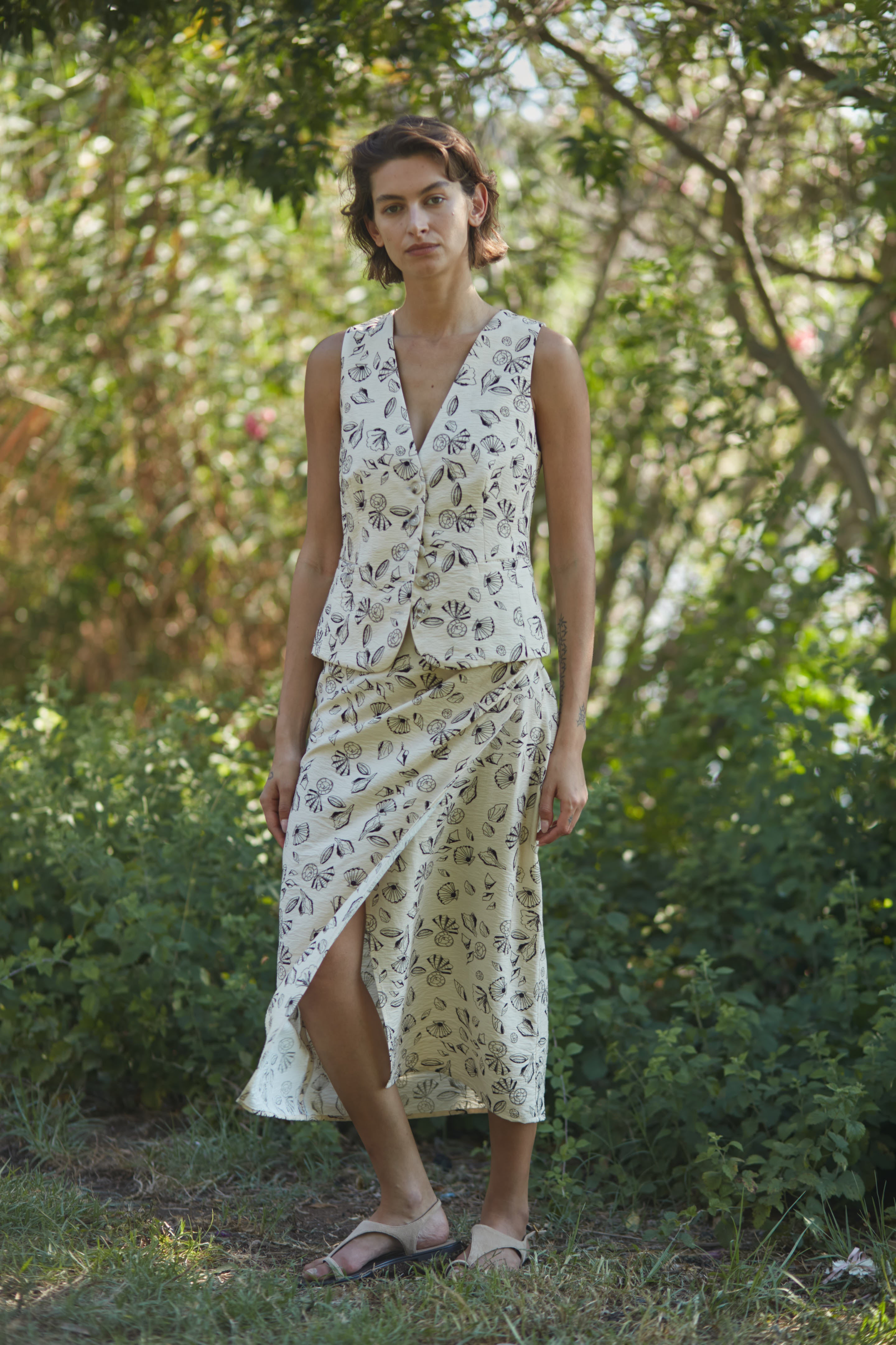 wrap shells skirt cream
