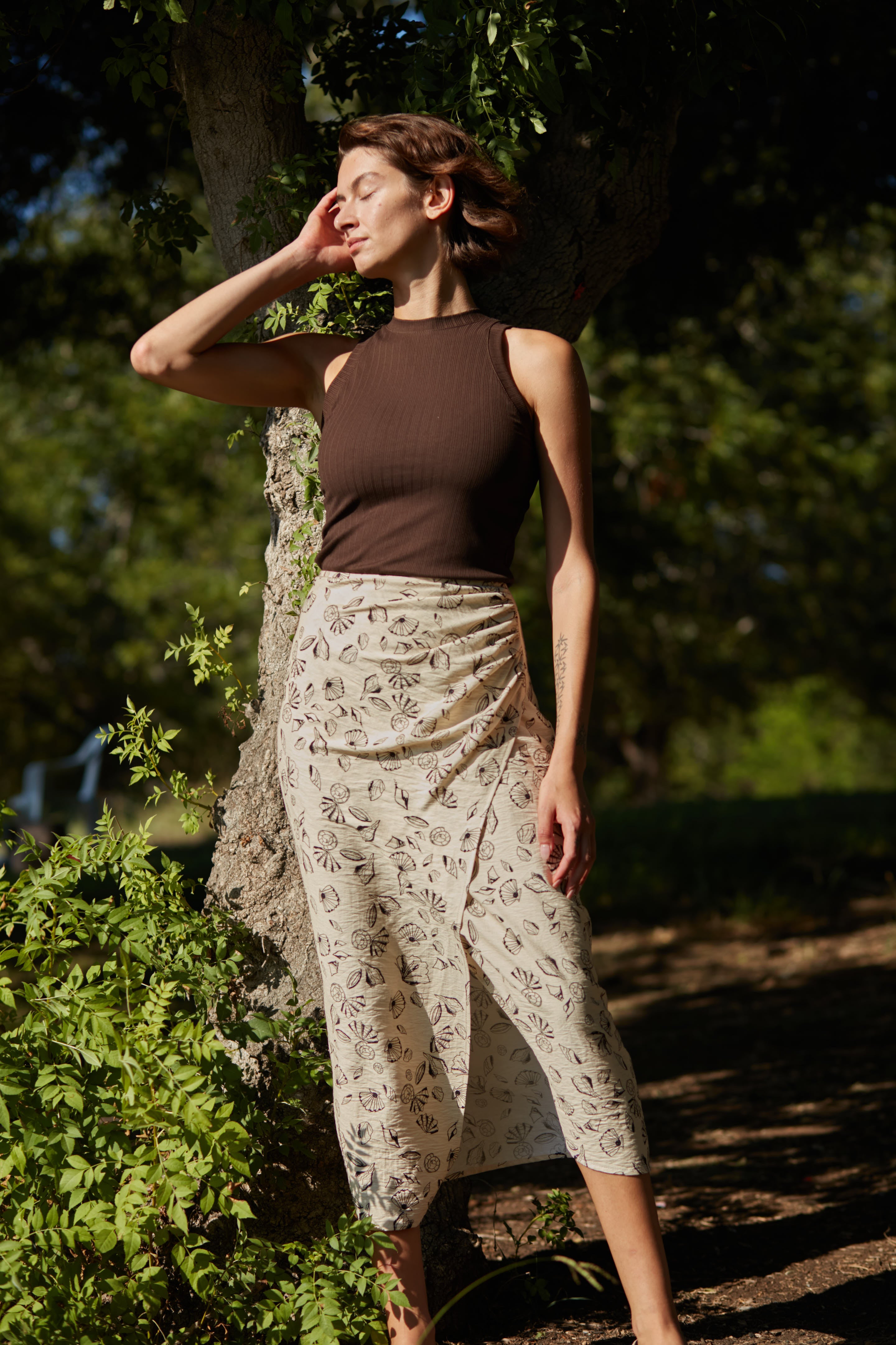 wrap shells skirt cream