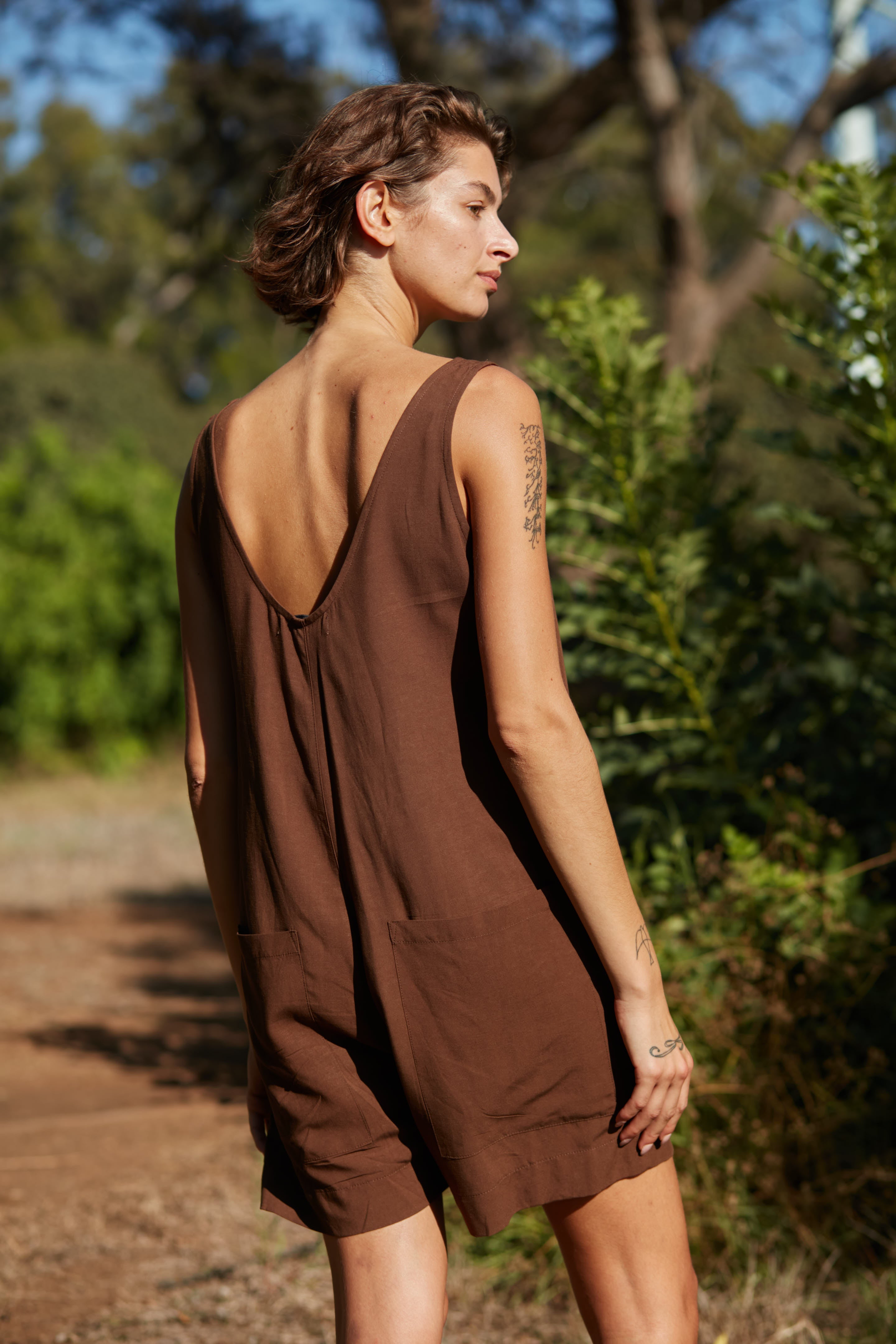 hot sand jumpsuit coffee