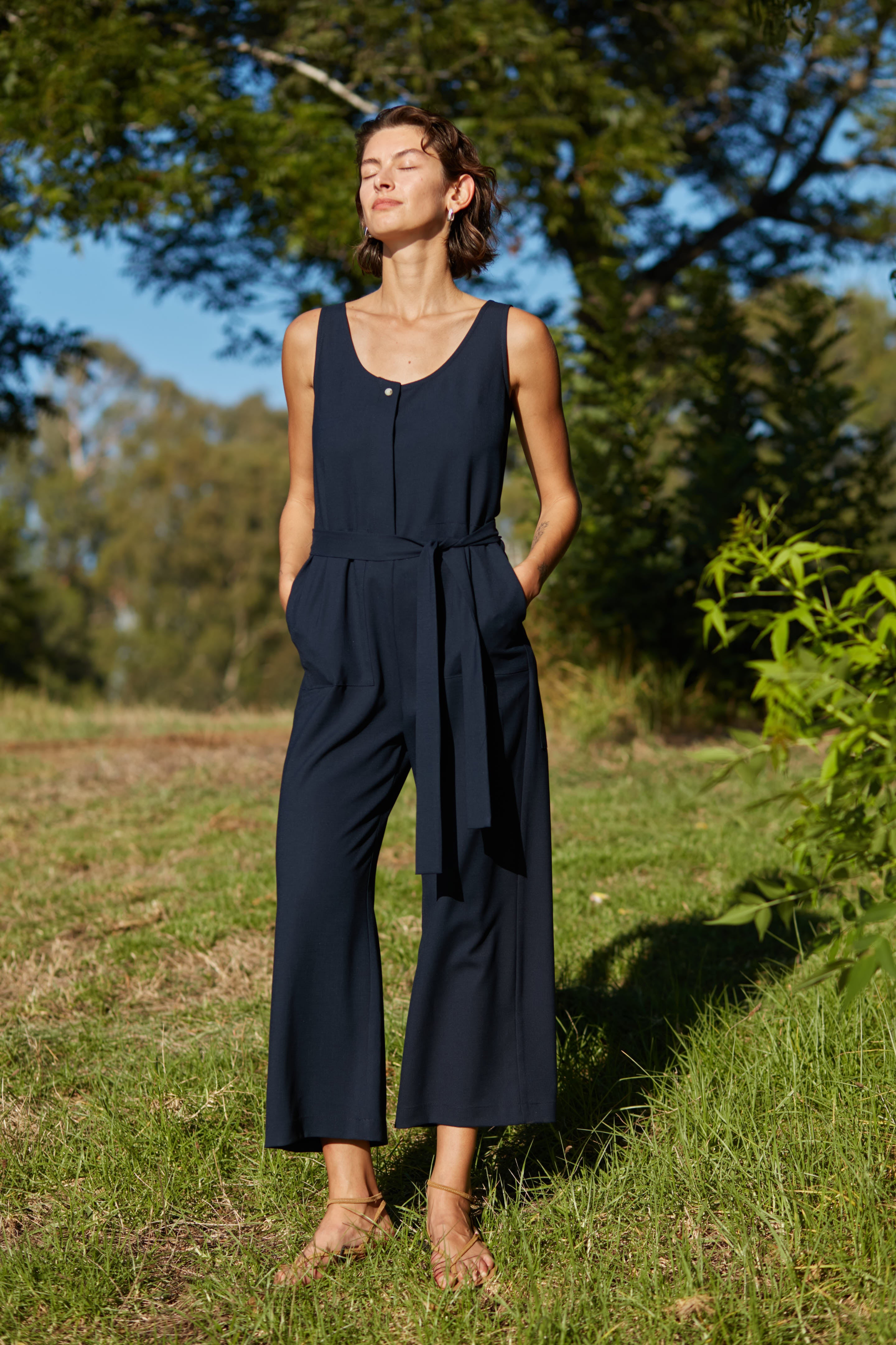 hot long jumpsuit Navy