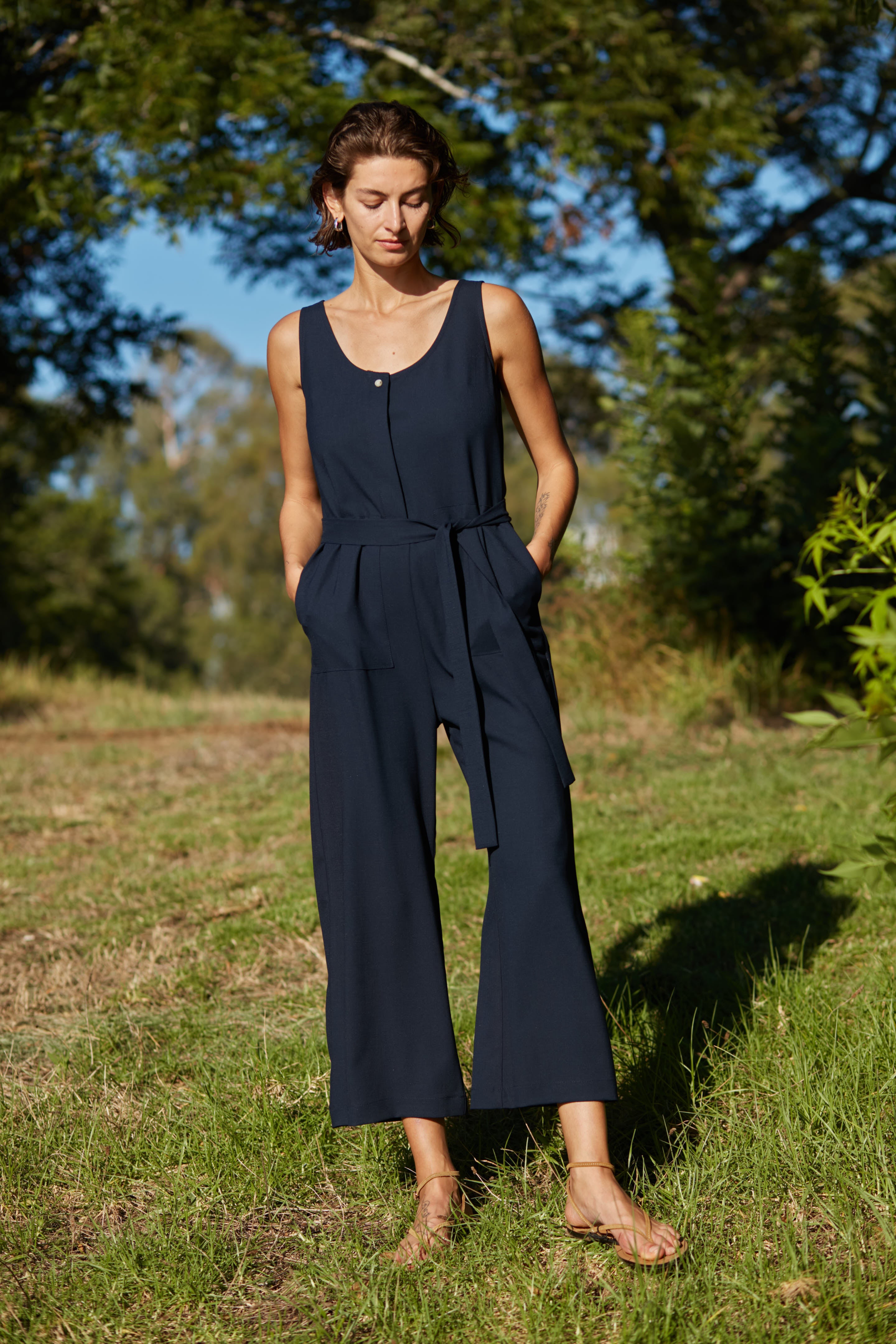 hot long jumpsuit Navy