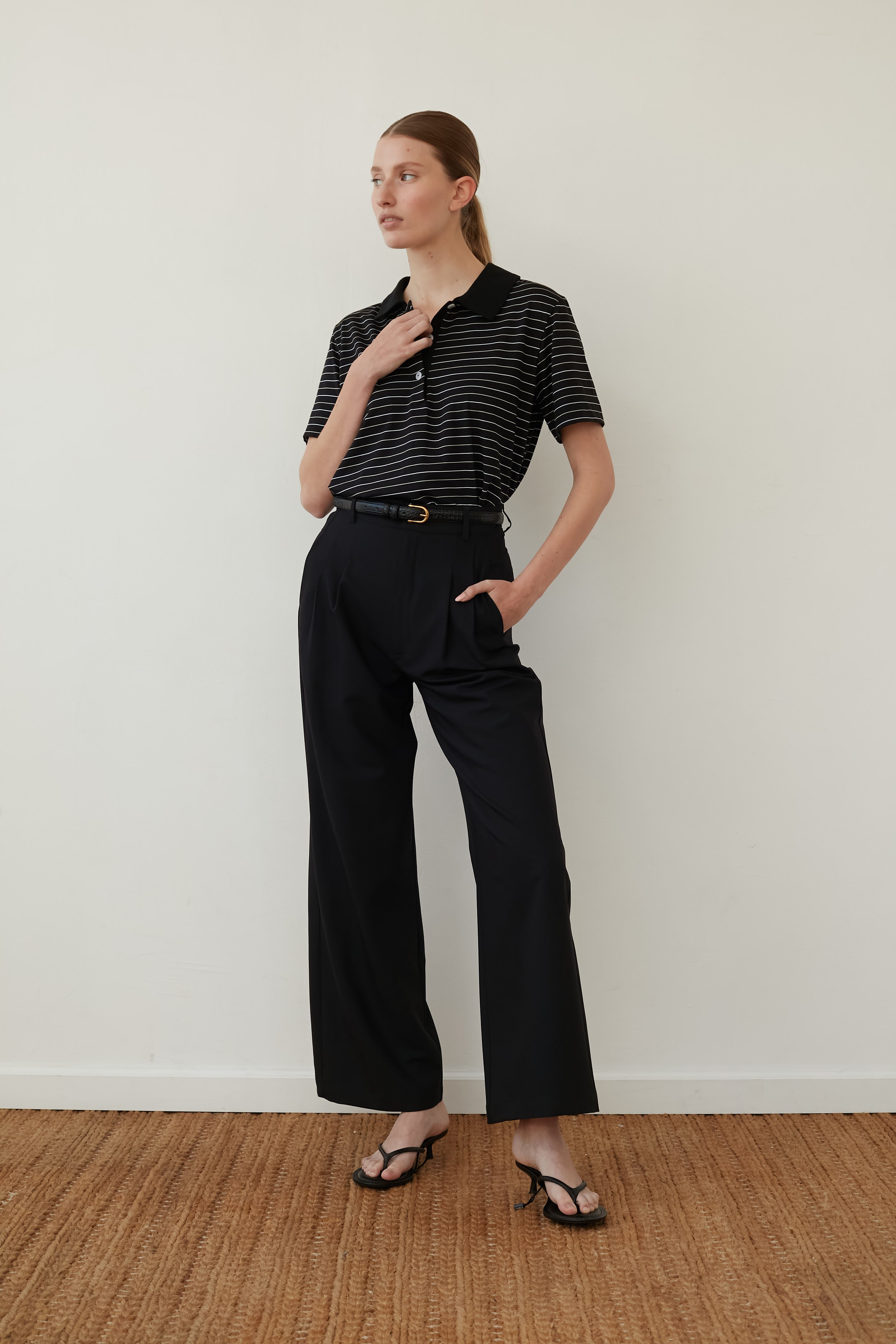 Wide bruno pants black