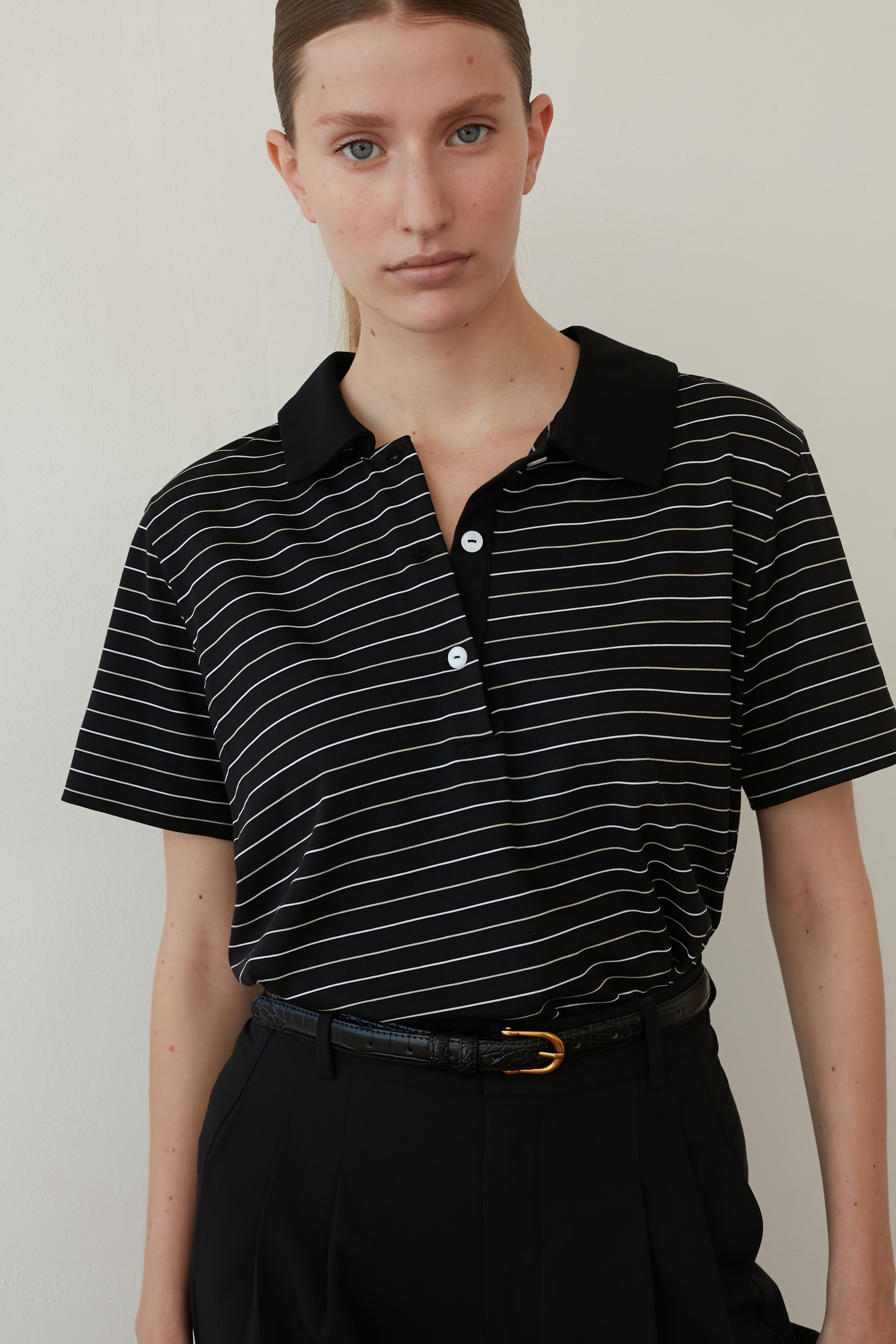 polo stripes t shirt black
