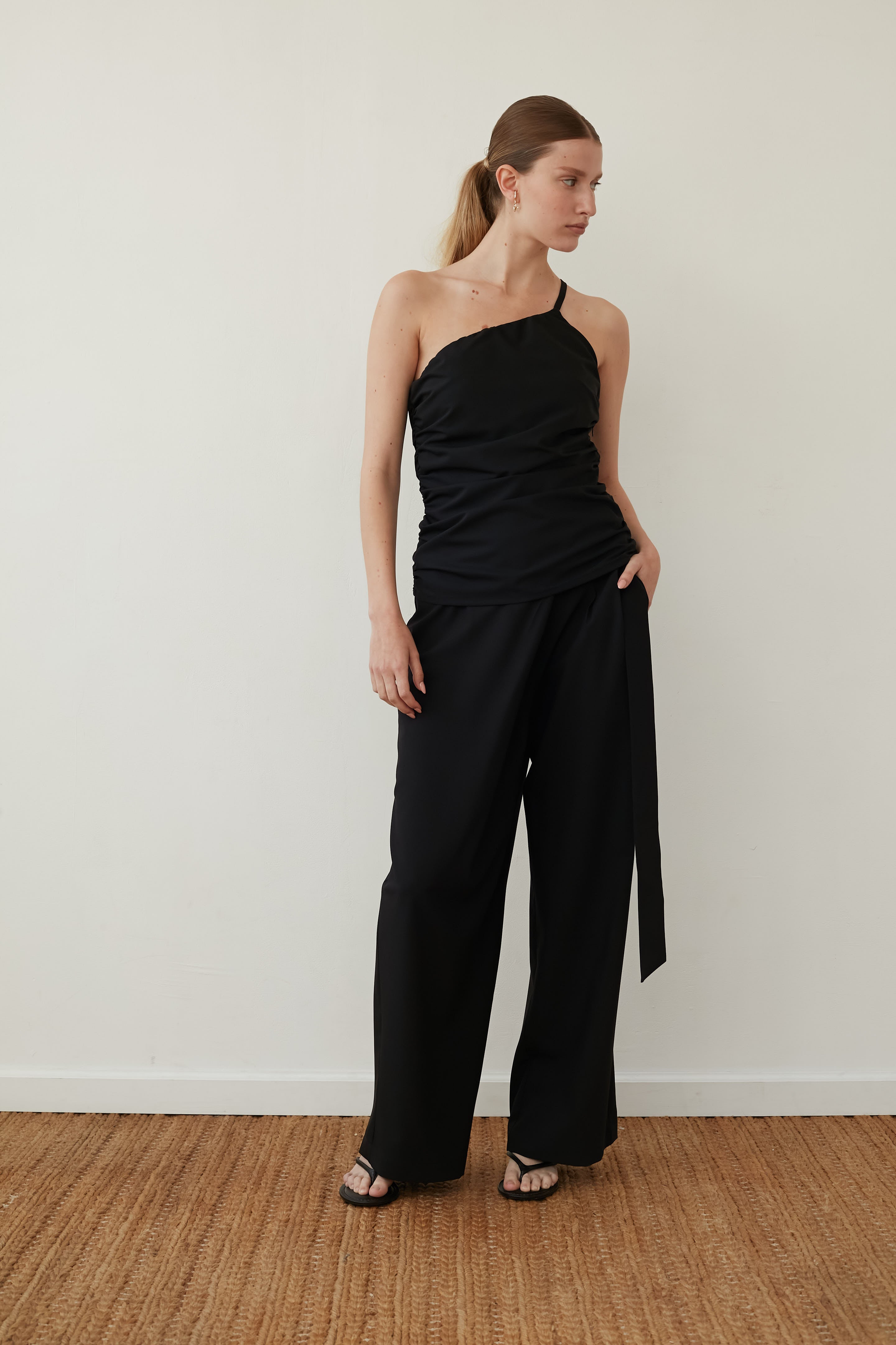 wrap pants black