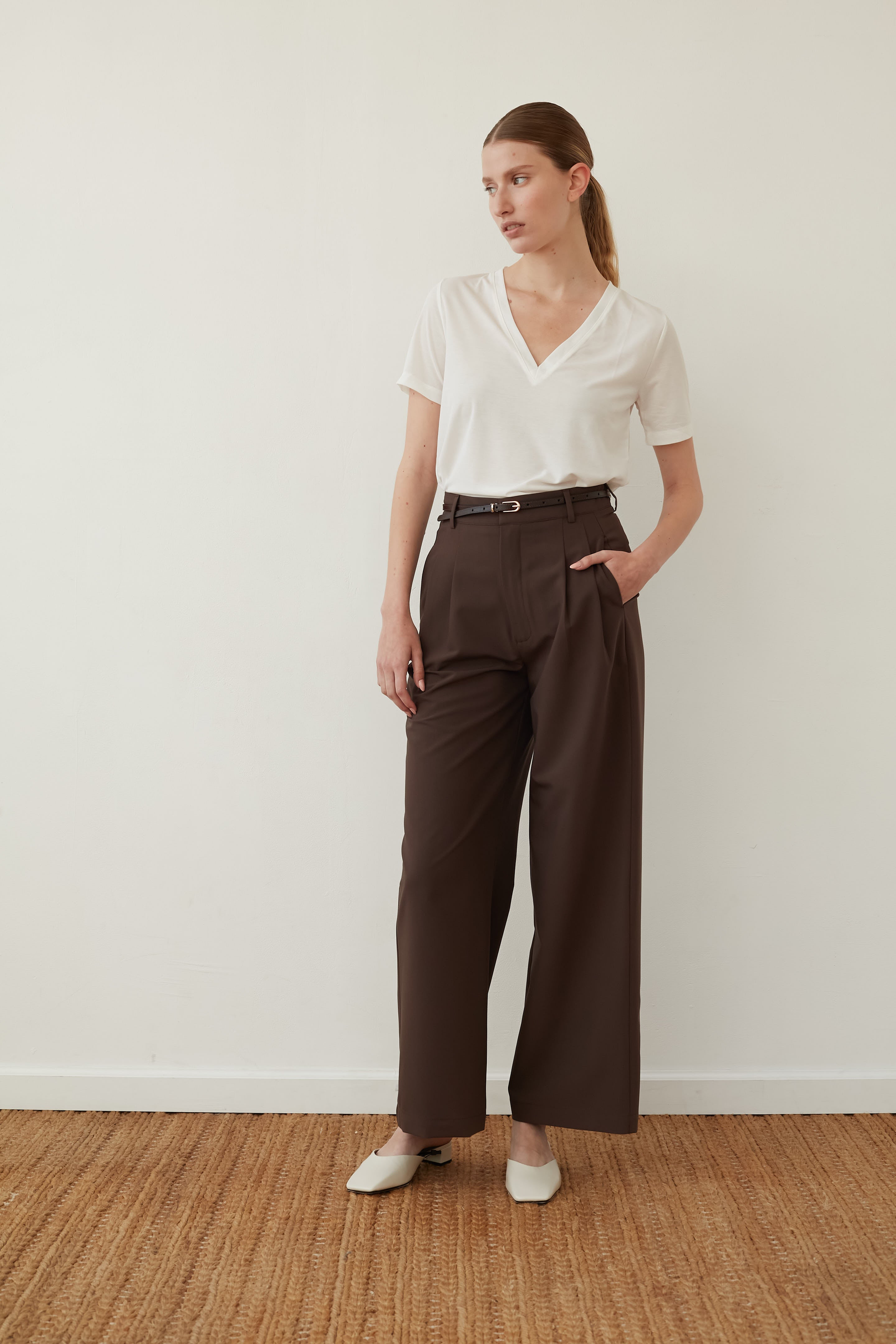 Wide bruno pants chocolate