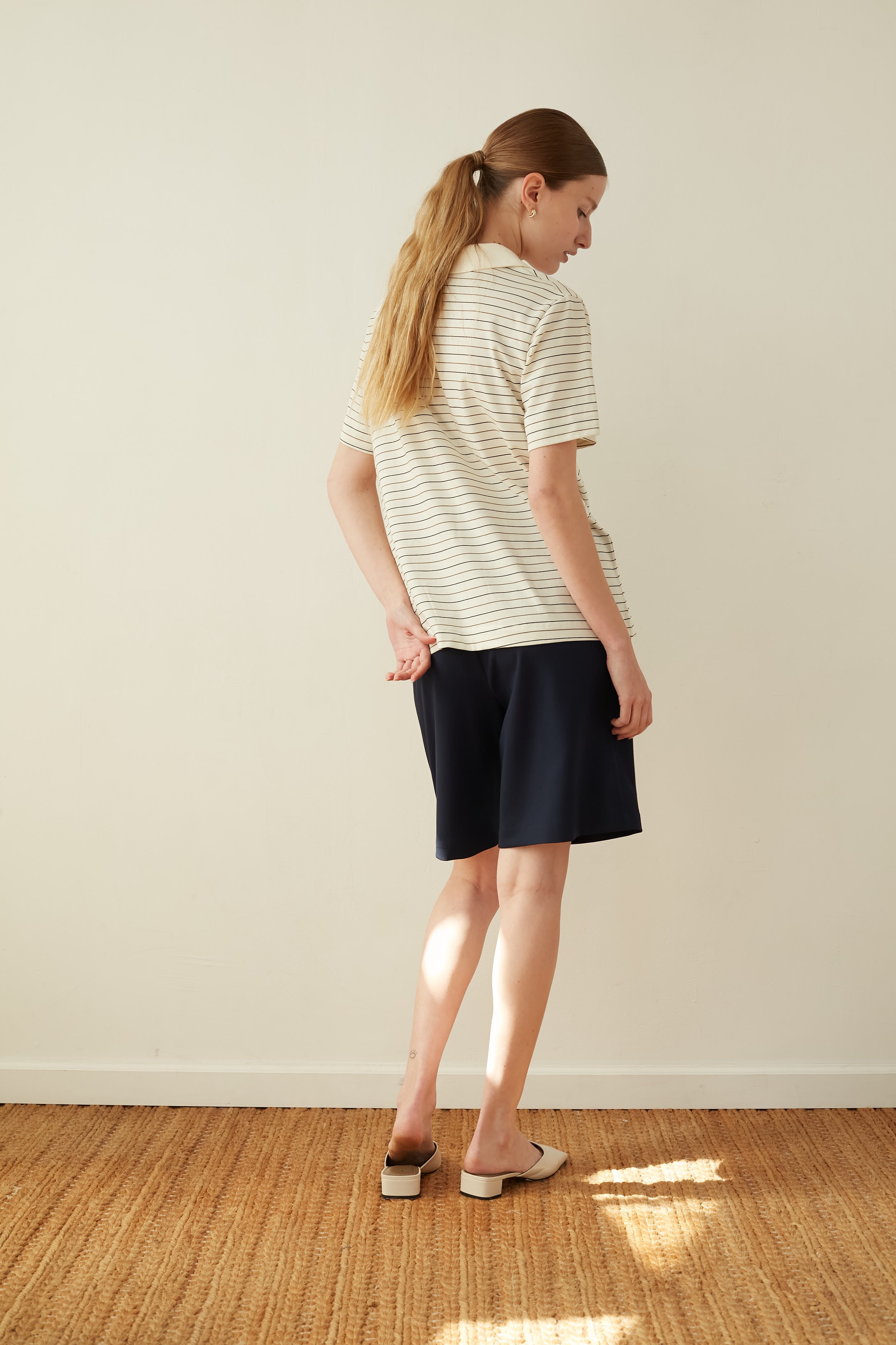 polo stripes t shirt cream