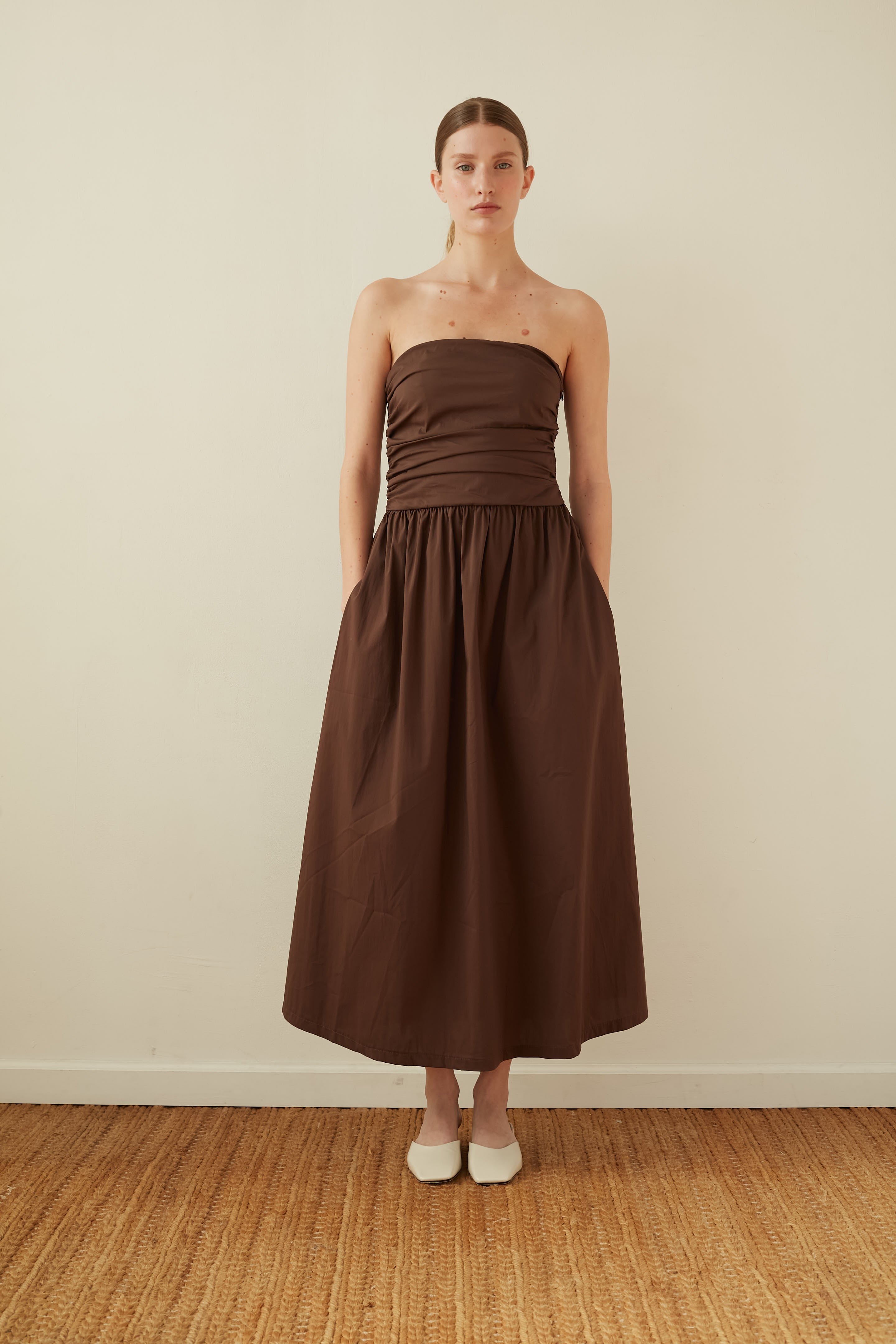 Strapless dress chocolate