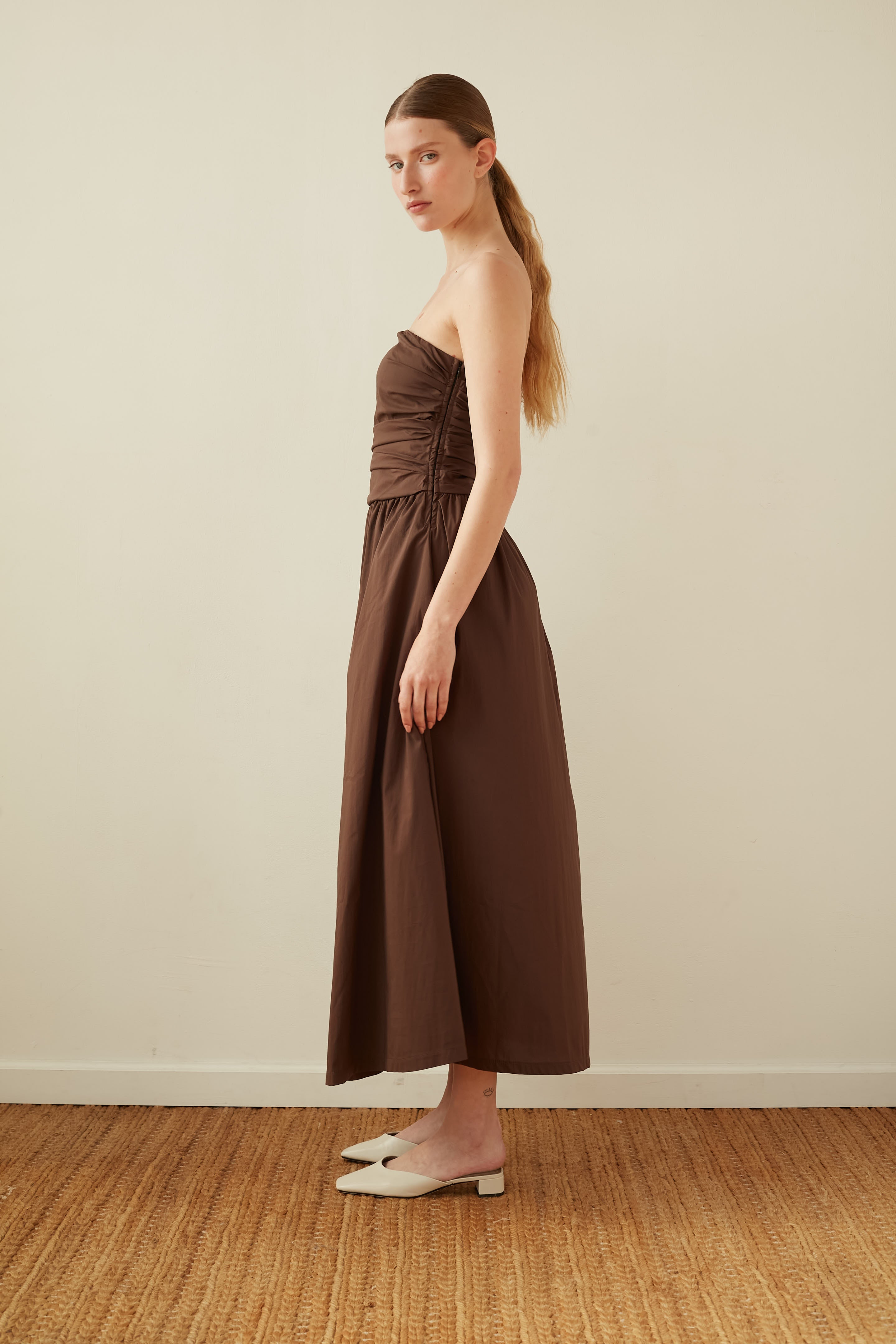 Strapless dress chocolate