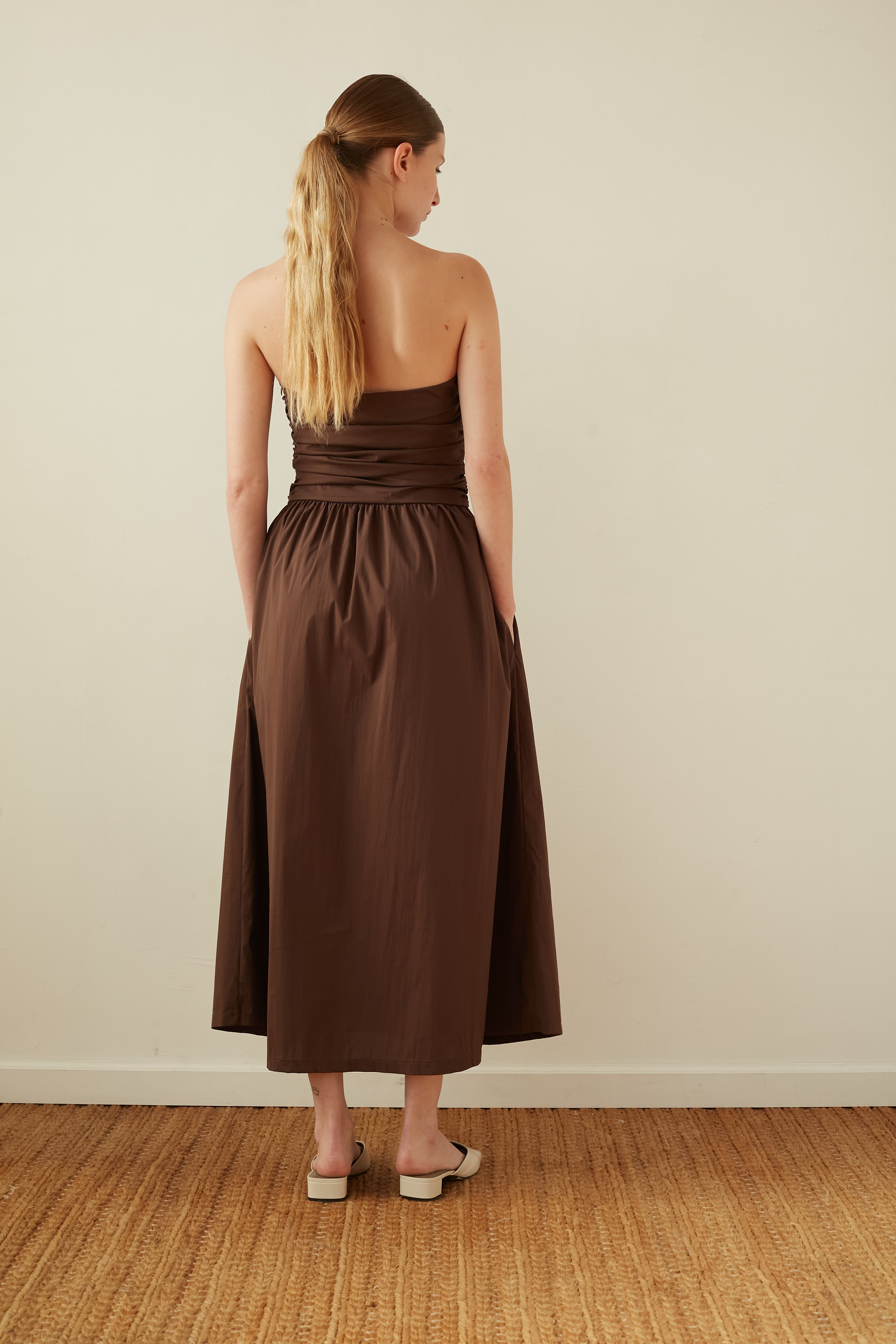 Strapless dress chocolate
