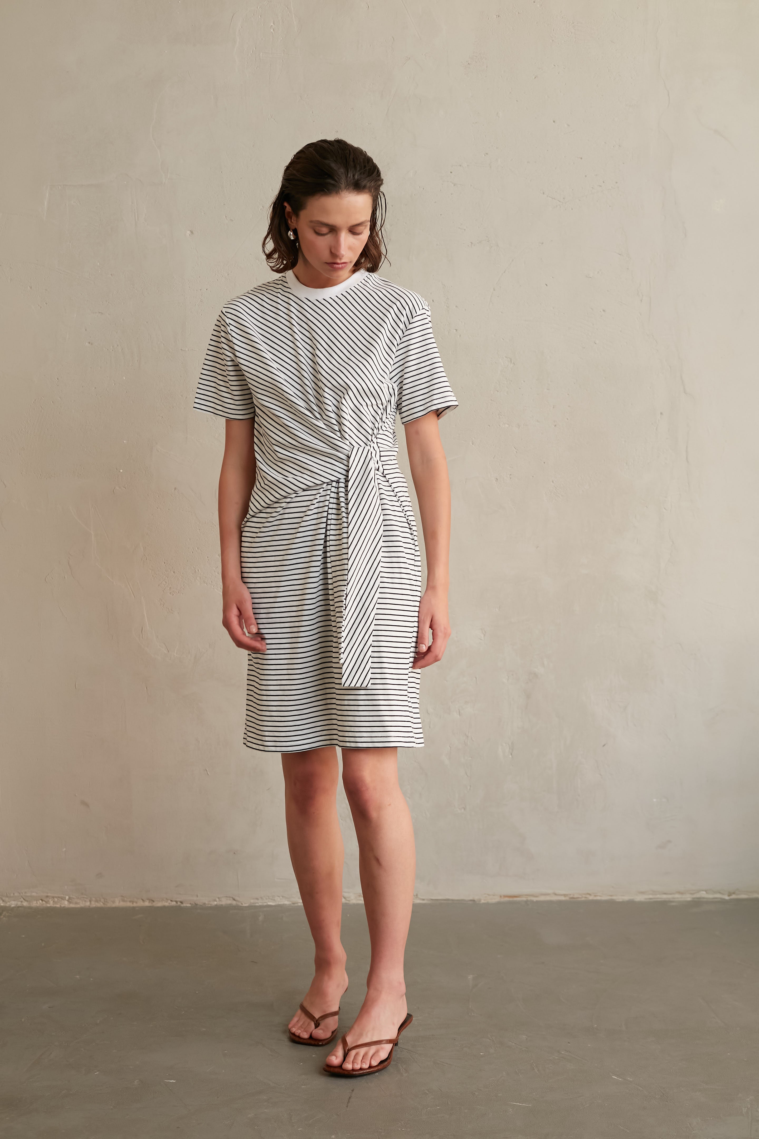 Tie t dress Stripes Black