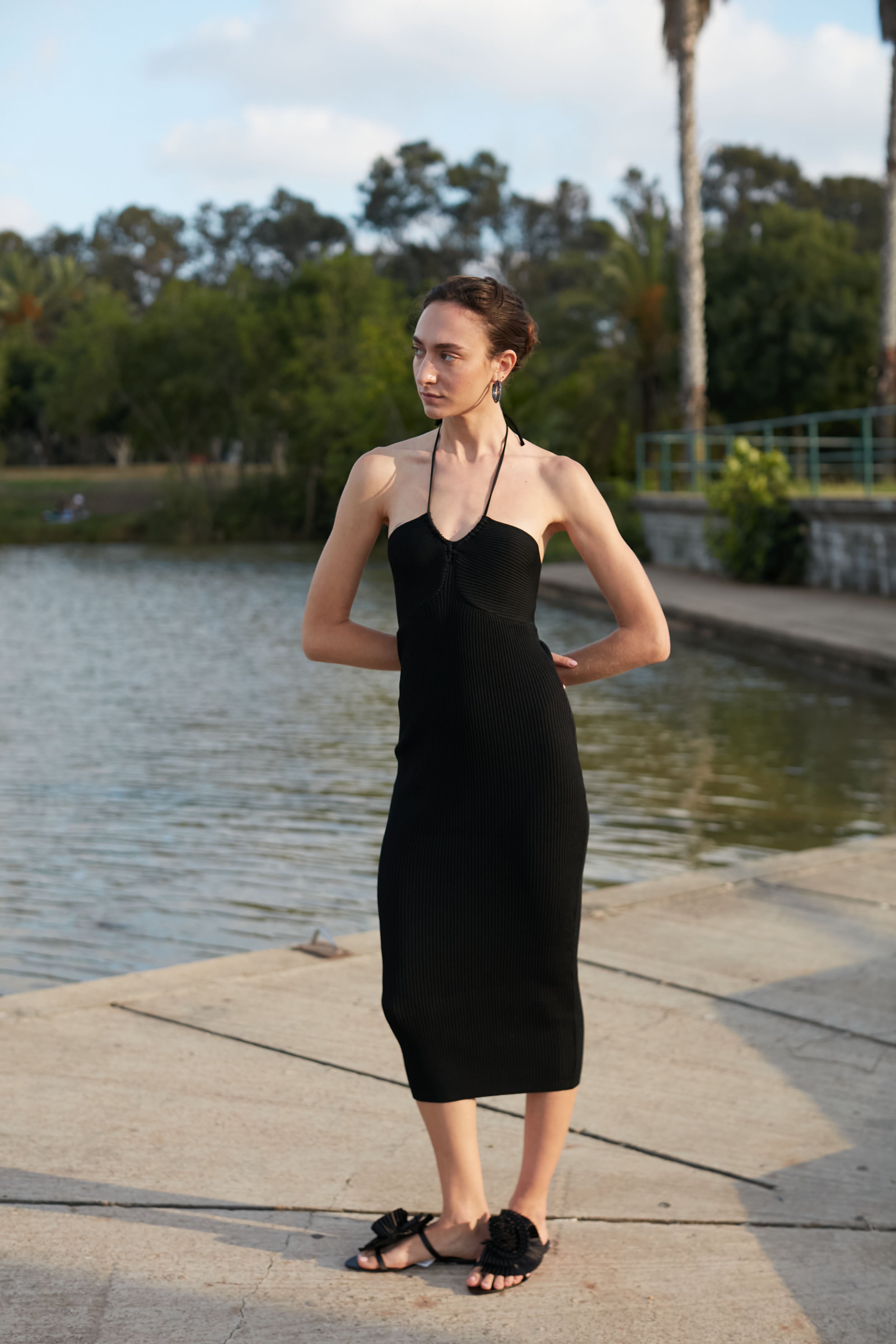 knit dress black