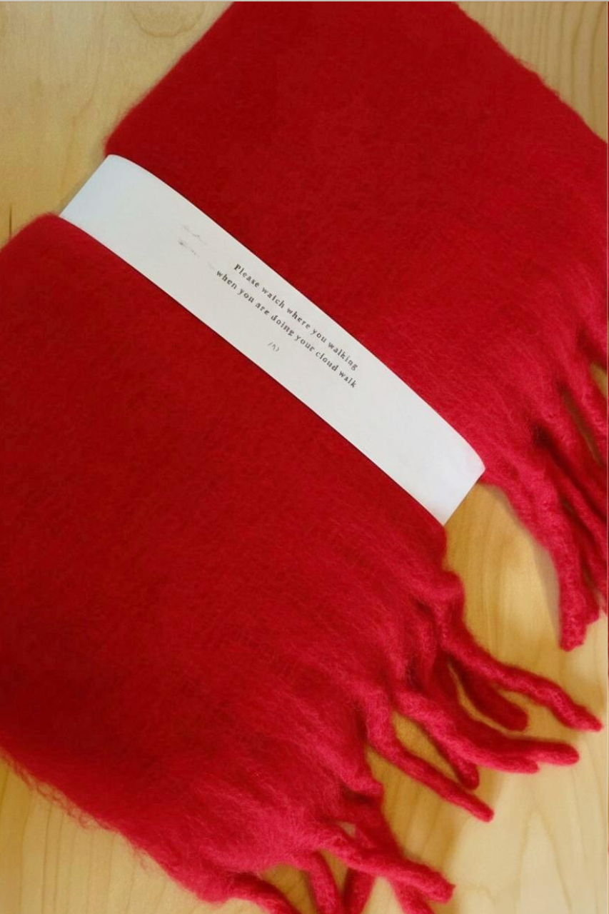 Cozy cashmere scarf red