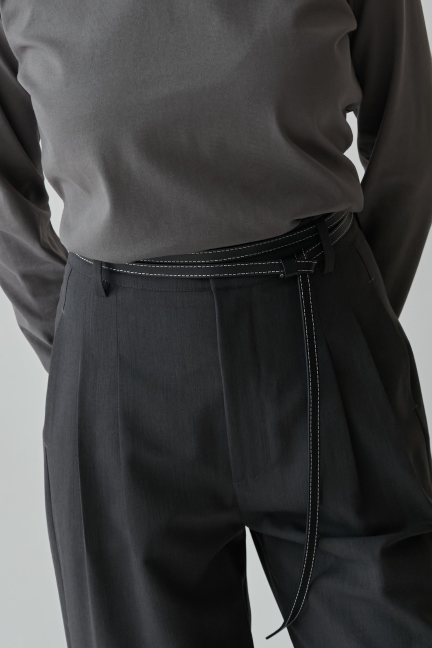 Double Loop leather belt black