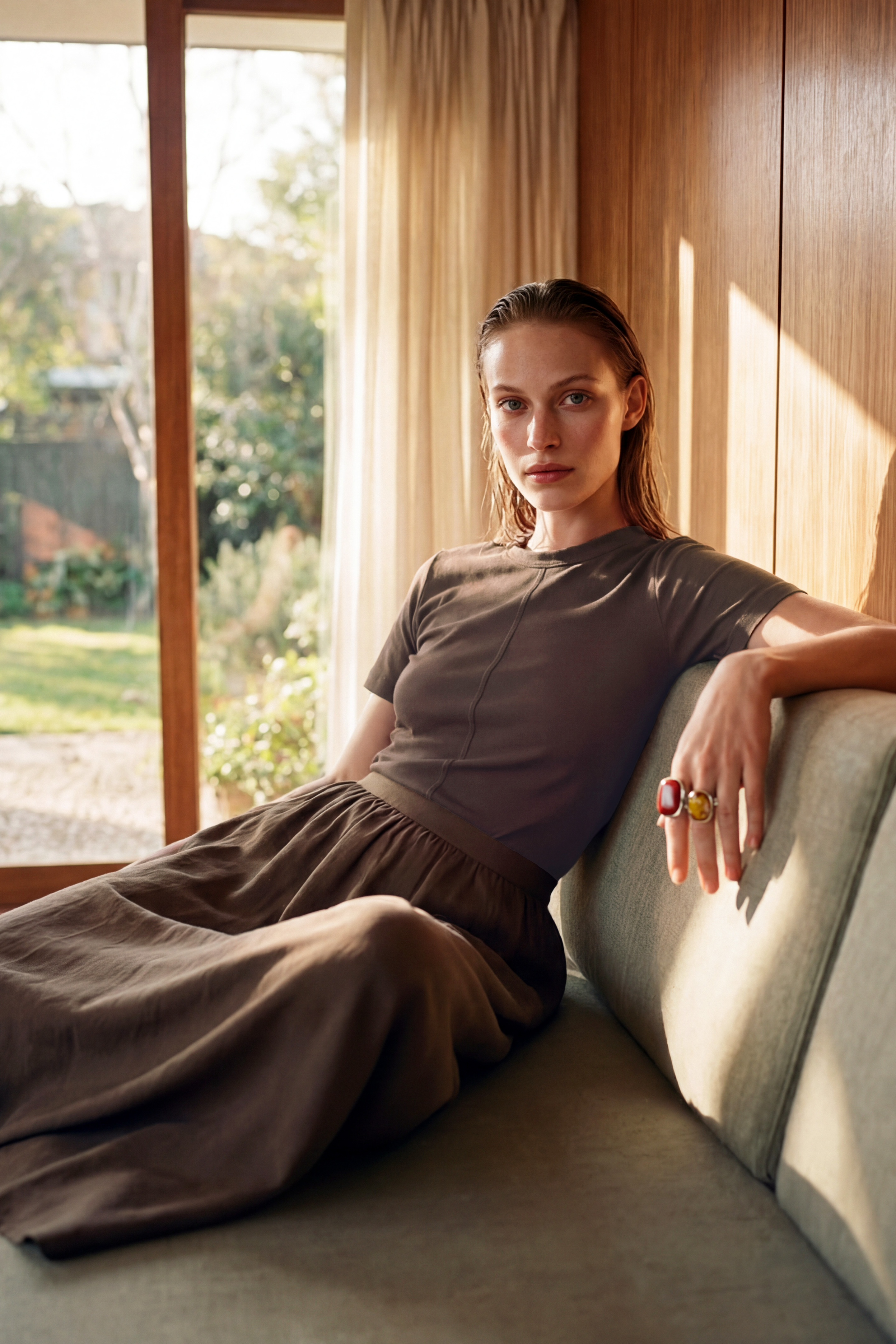 Flatlock t shirt coffee