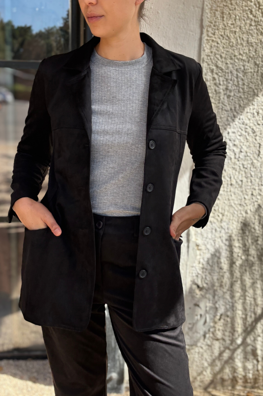Suede jacket black