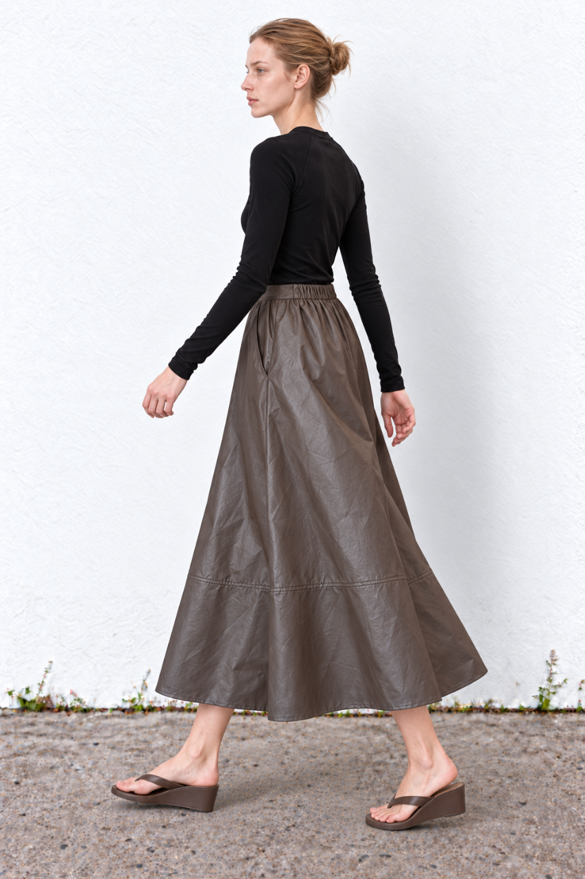 W Wide skirt Brown