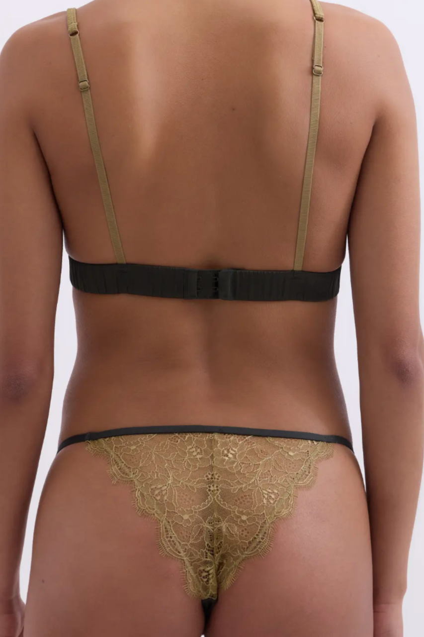Charlotte Tanga briefs Dark green