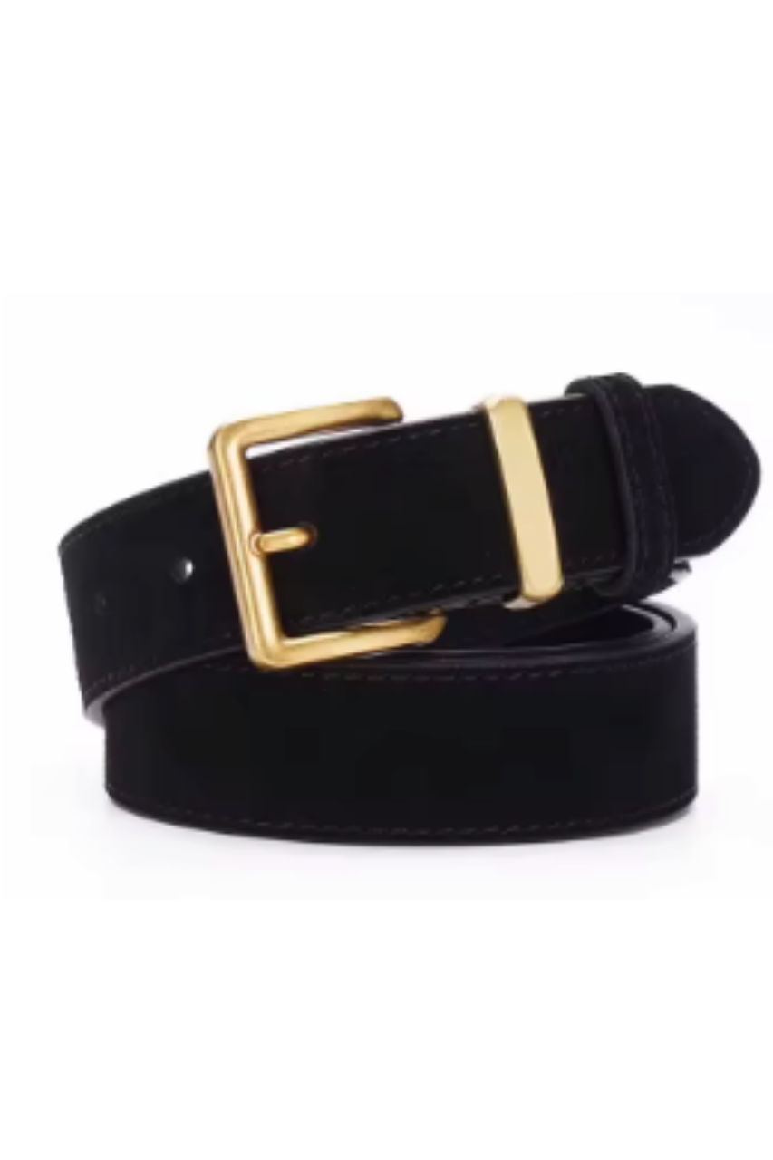 Suede belt black