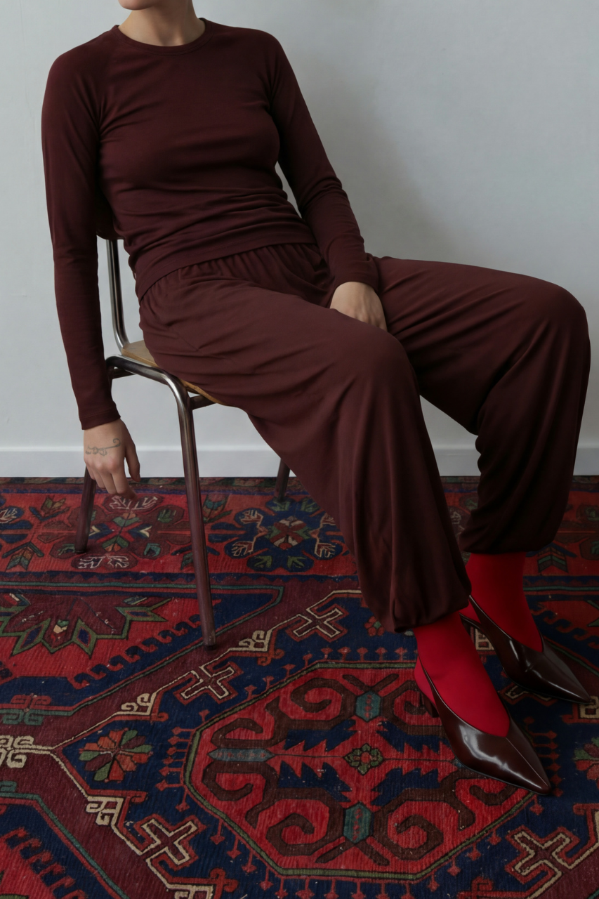 wide rib pants Cognac