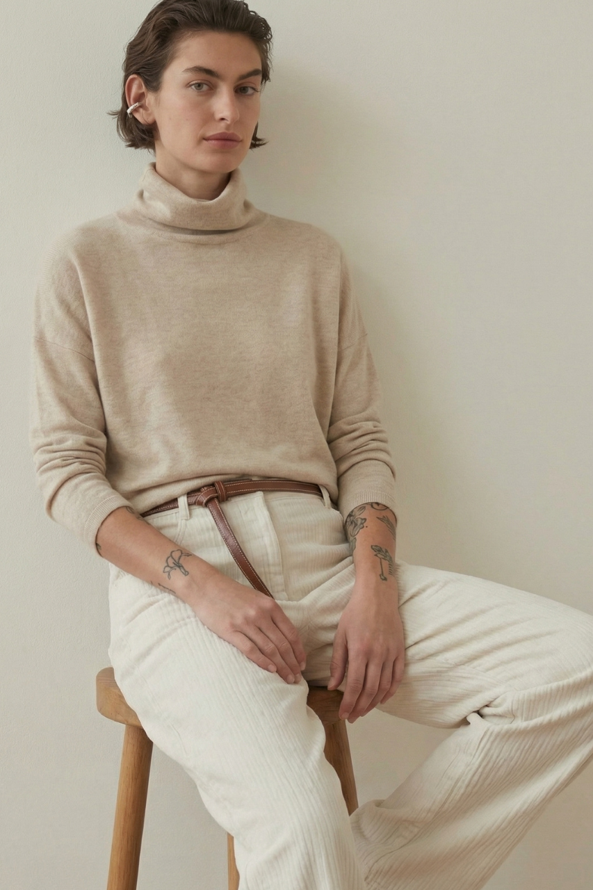 Cozy turtleneck top melange